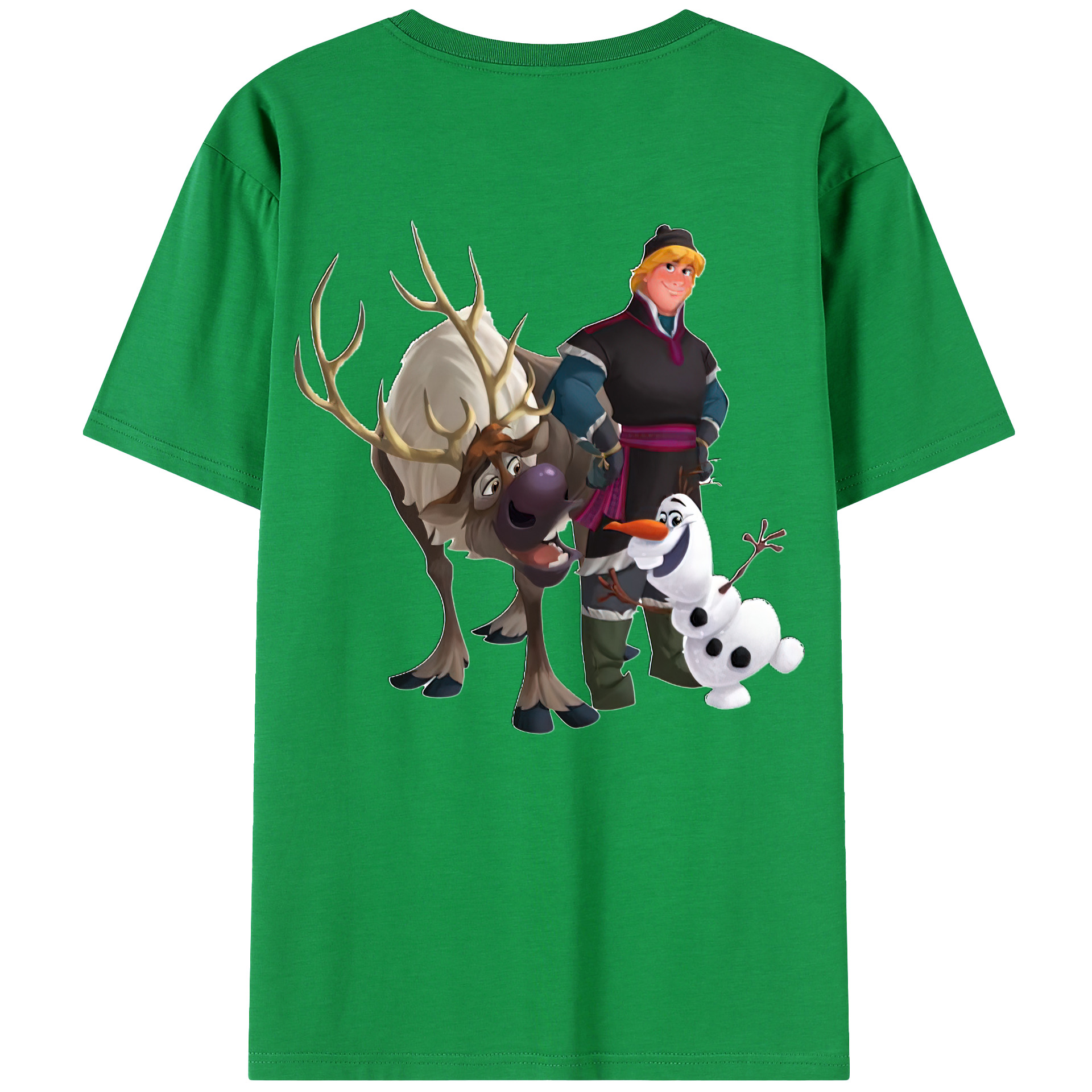 （画像用） アナと雪の女王 アンナ エルサ Frozen Anna Elsa 綿100％ メンズ半袖Tシャツ（バックプリント） 通気性