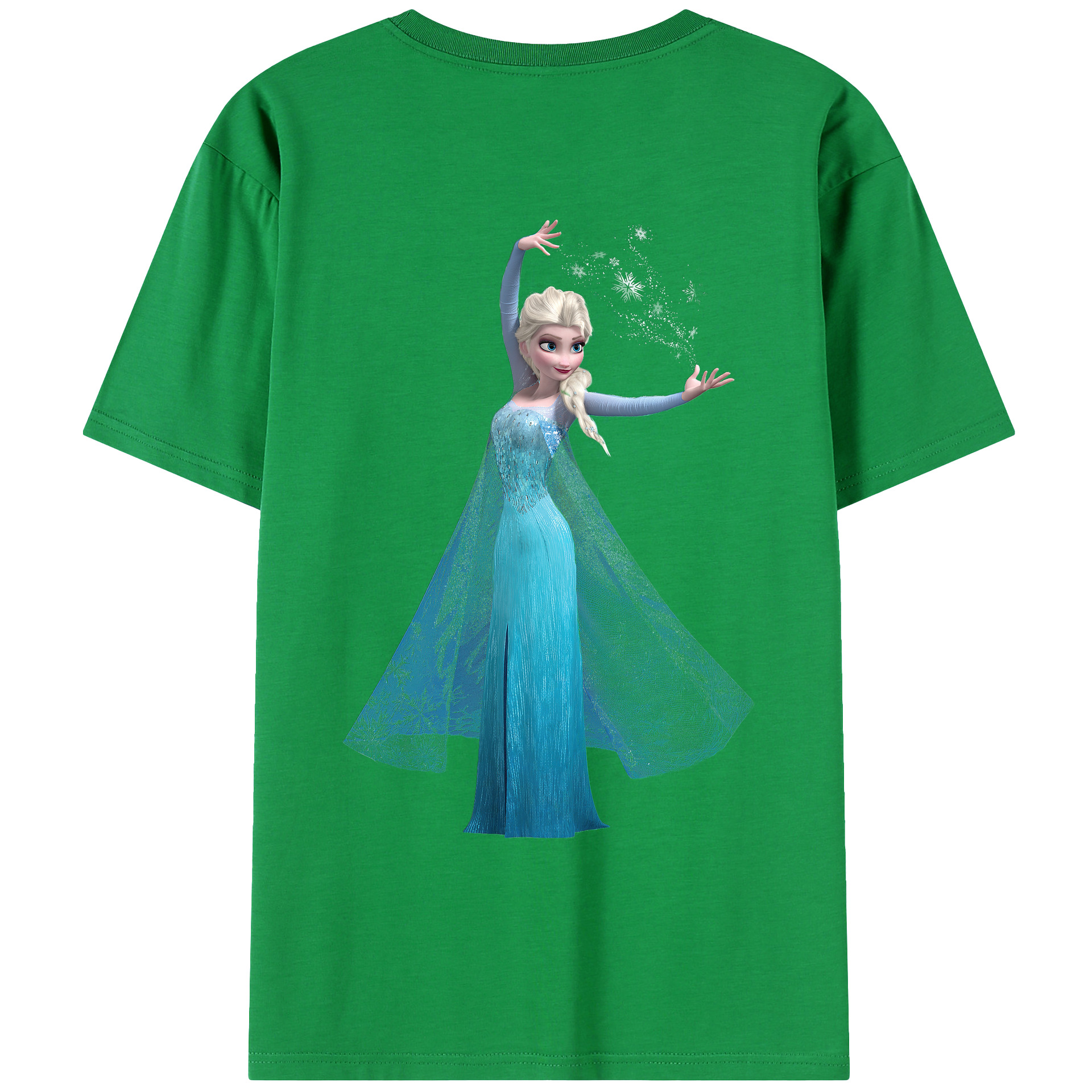 （画像用） アナと雪の女王 アンナ エルサ Frozen Anna Elsa 綿100％ メンズ半袖Tシャツ（バックプリント） 通気性