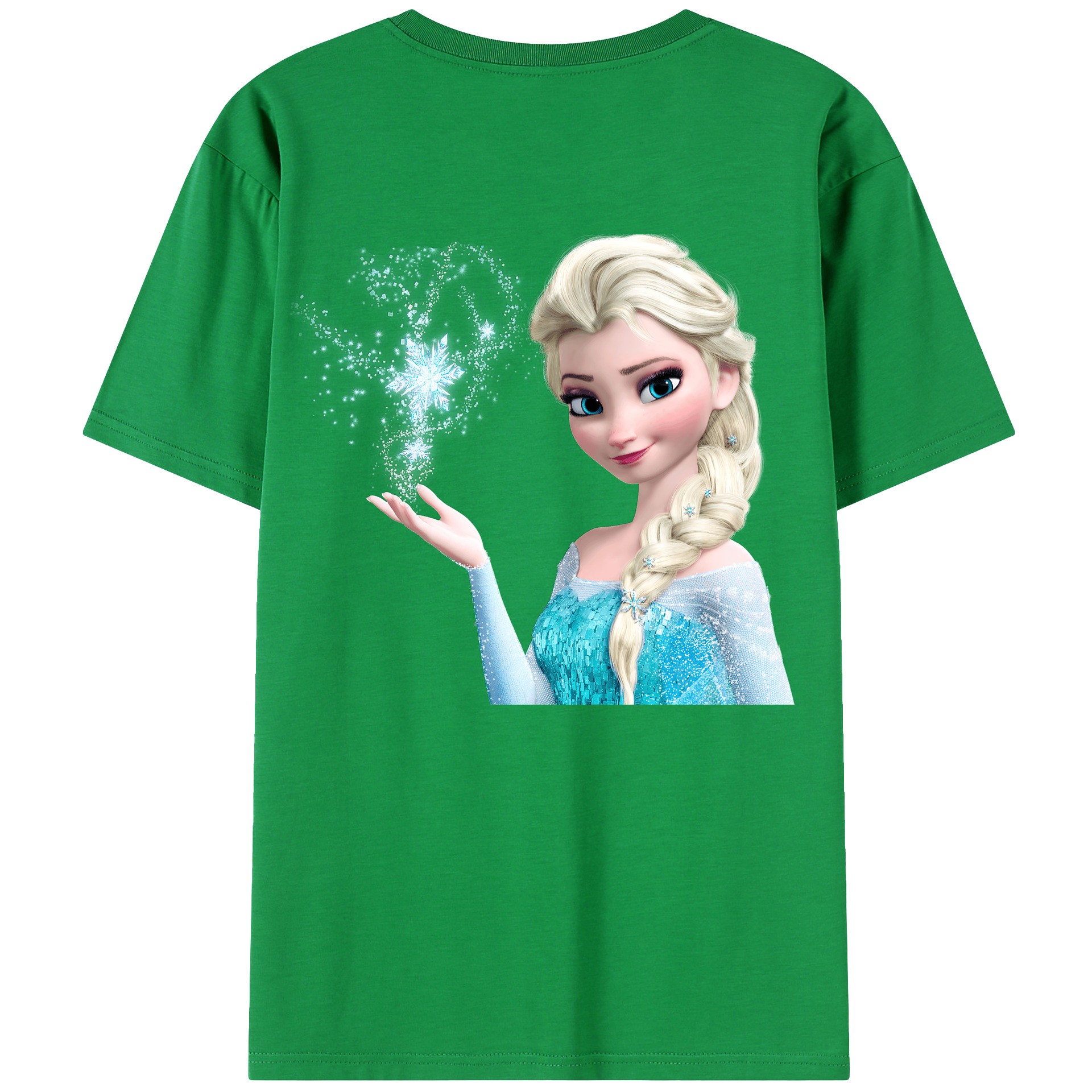 （画像用） アナと雪の女王 アンナ エルサ Frozen Anna Elsa 綿100％ メンズ半袖Tシャツ（バックプリント） 通気性