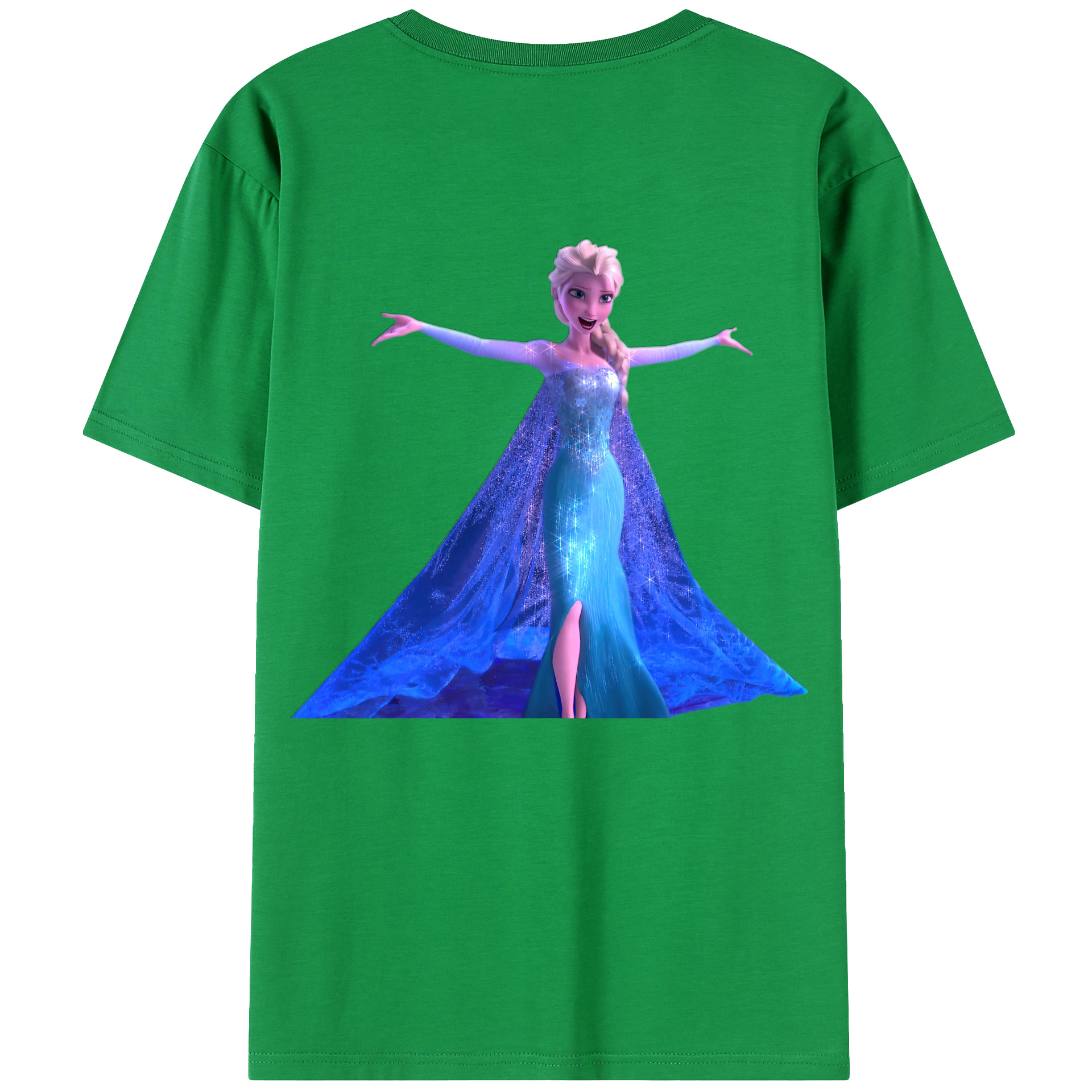 （画像用） アナと雪の女王 アンナ エルサ Frozen Anna Elsa 綿100％ メンズ半袖Tシャツ（バックプリント） 通気性