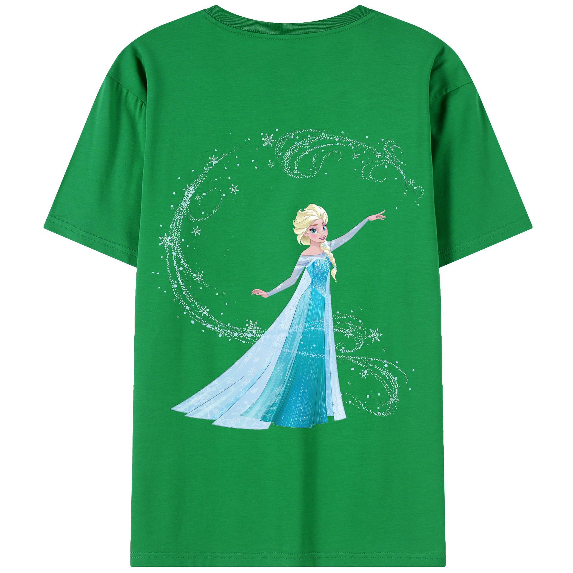 （画像用） アナと雪の女王 アンナ エルサ Frozen Anna Elsa 綿100％ メンズ半袖Tシャツ（バックプリント） 通気性