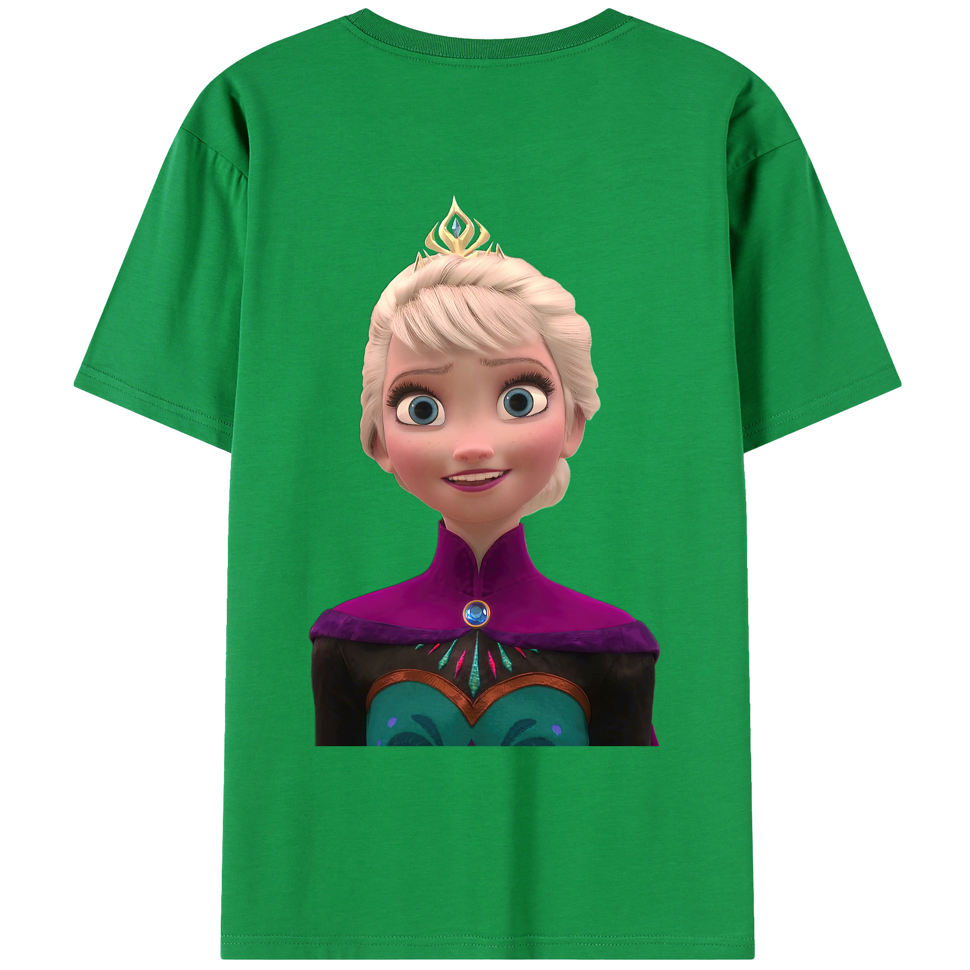 （画像用） アナと雪の女王 アンナ エルサ Frozen Anna Elsa 綿100％ メンズ半袖Tシャツ（バックプリント） 通気性