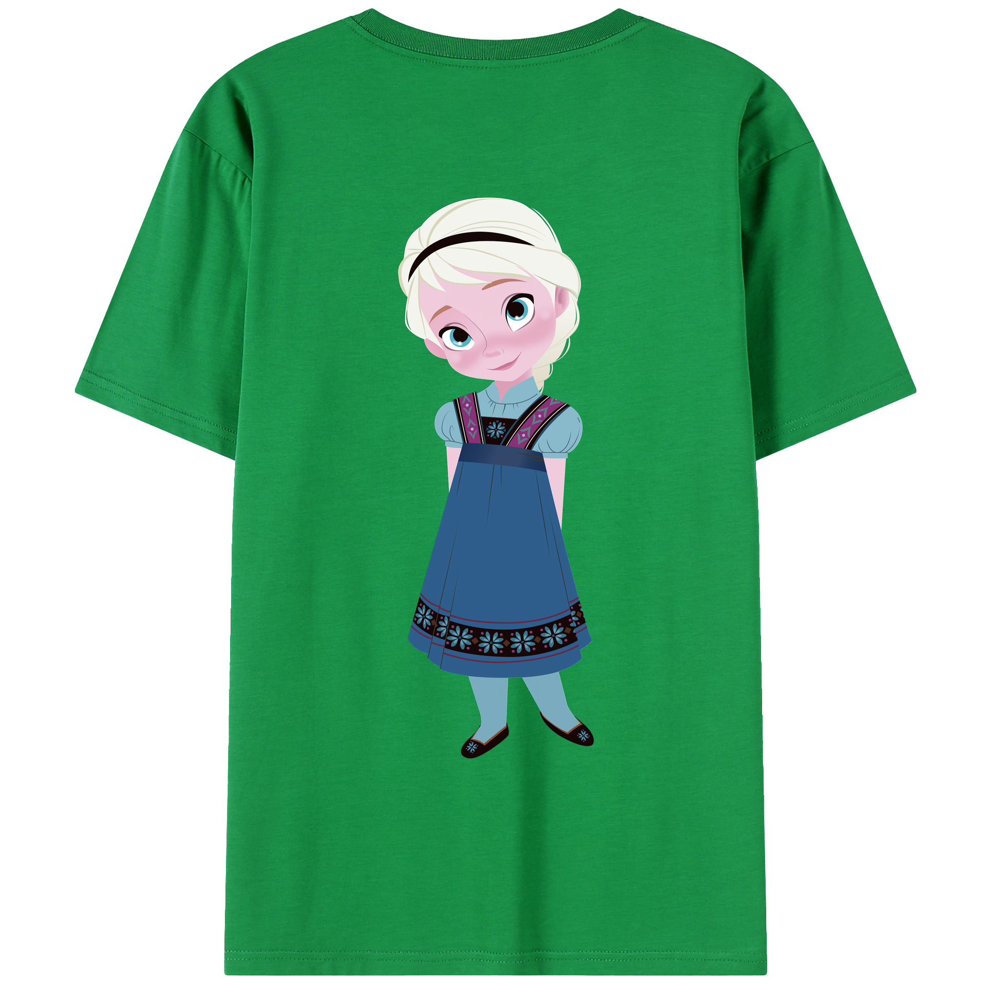 （画像用） アナと雪の女王 アンナ エルサ Frozen Anna Elsa 綿100％ メンズ半袖Tシャツ（バックプリント） 通気性
