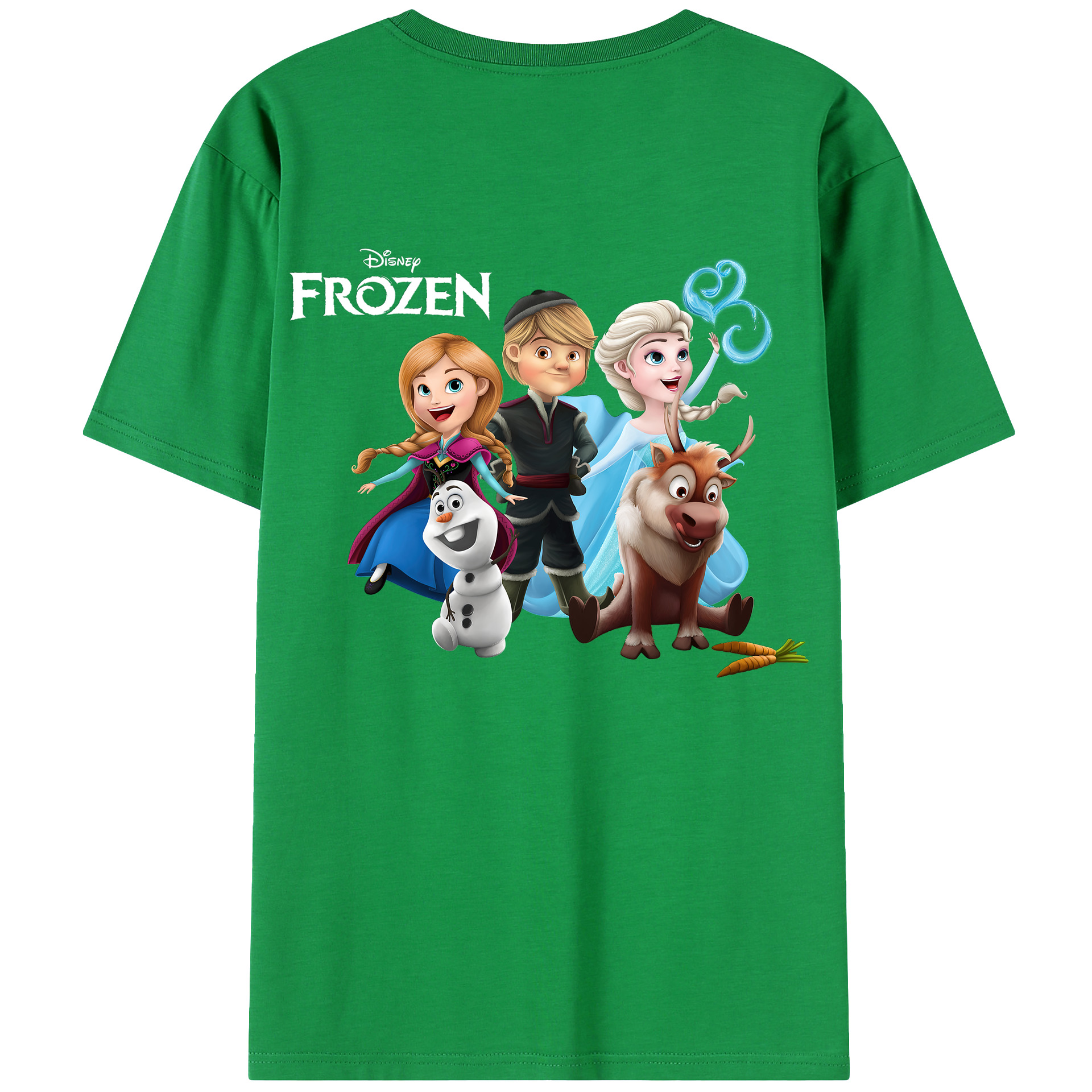 （画像用） アナと雪の女王 アンナ エルサ Frozen Anna Elsa 綿100％ メンズ半袖Tシャツ（バックプリント） 通気性