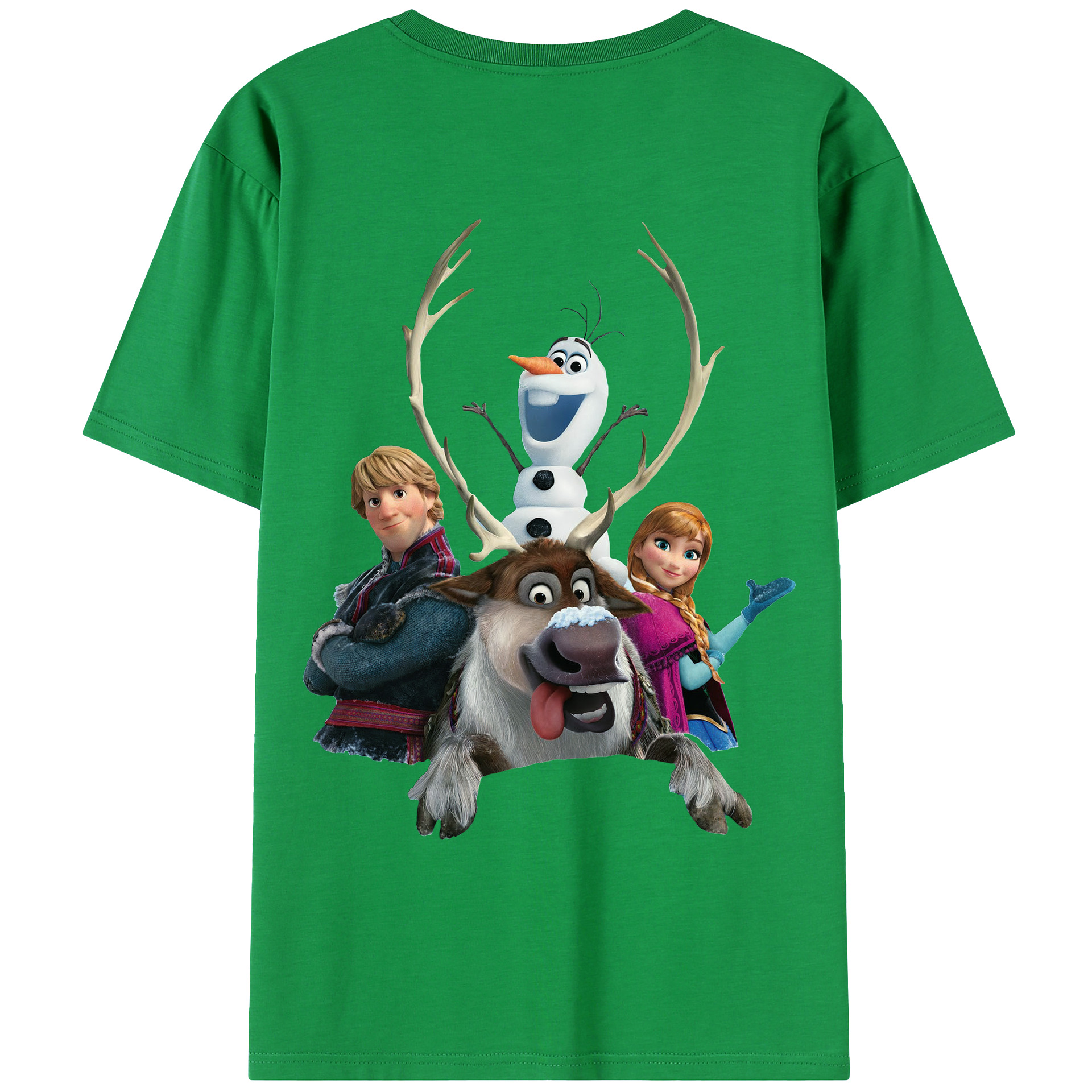 （画像用） アナと雪の女王 アンナ エルサ Frozen Anna Elsa 綿100％ メンズ半袖Tシャツ（バックプリント） 通気性