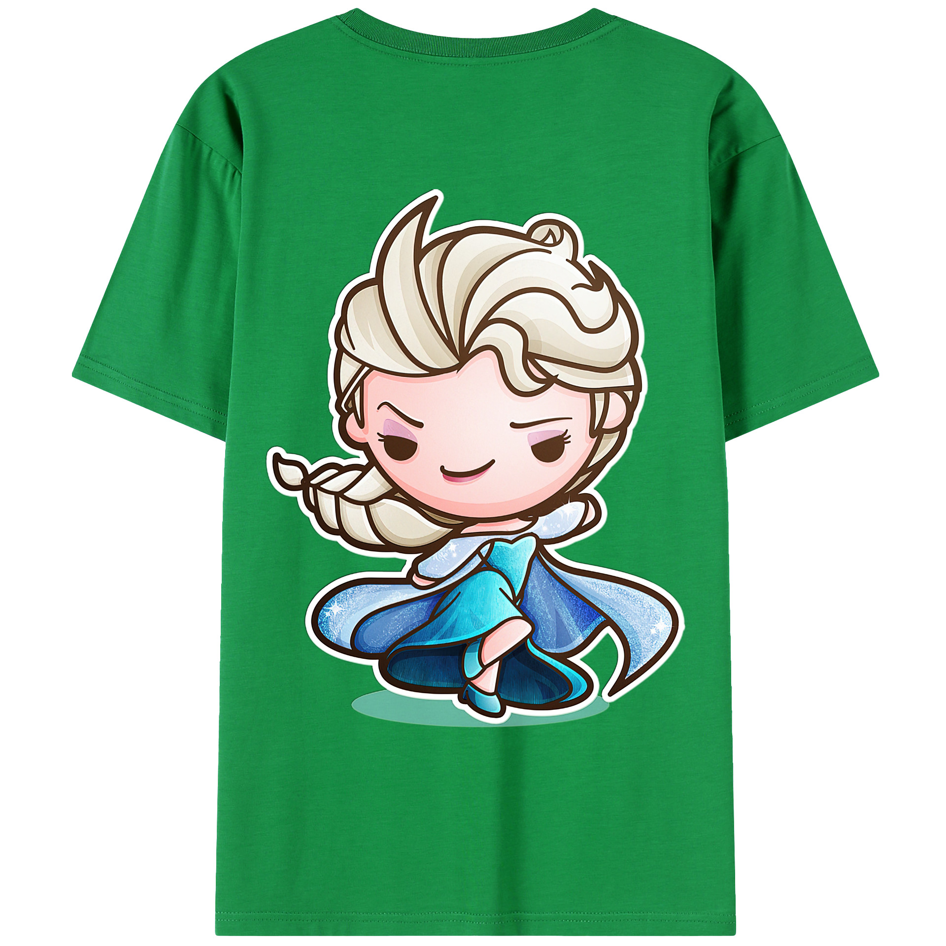 （画像用） アナと雪の女王 アンナ エルサ Frozen Anna Elsa 綿100％ メンズ半袖Tシャツ（バックプリント） 通気性
