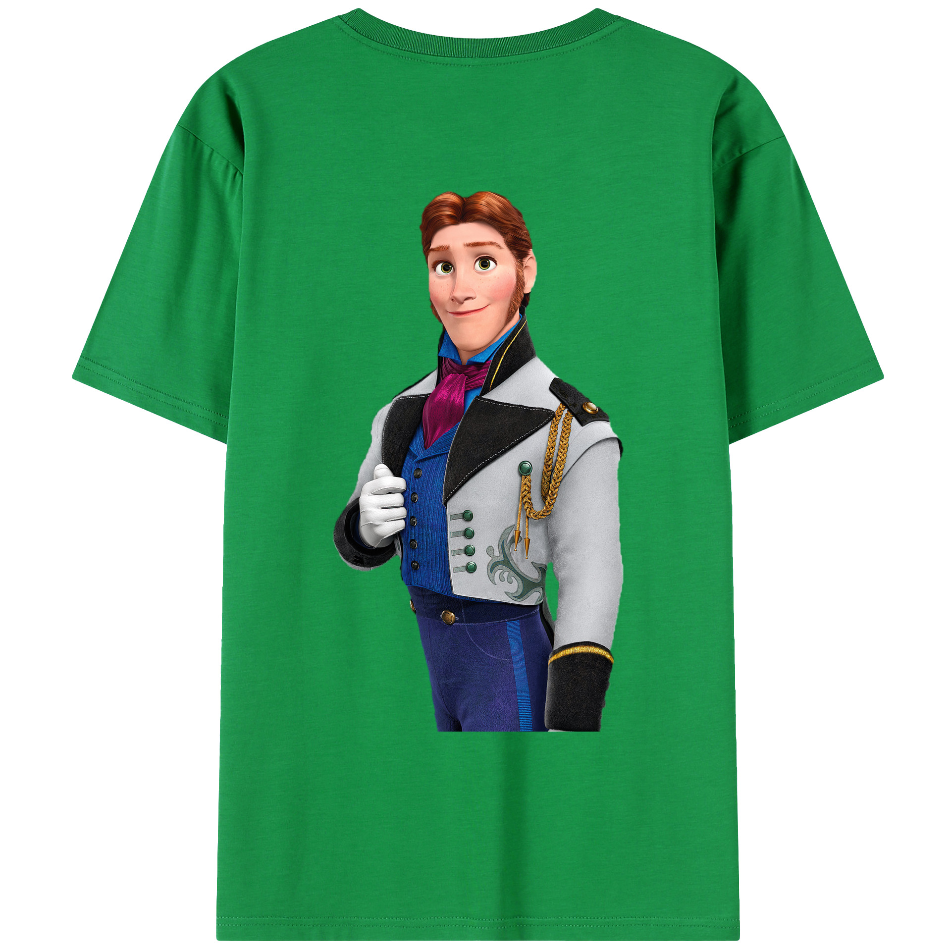（画像用） アナと雪の女王 アンナ エルサ Frozen Anna Elsa 綿100％ メンズ半袖Tシャツ（バックプリント） 通気性