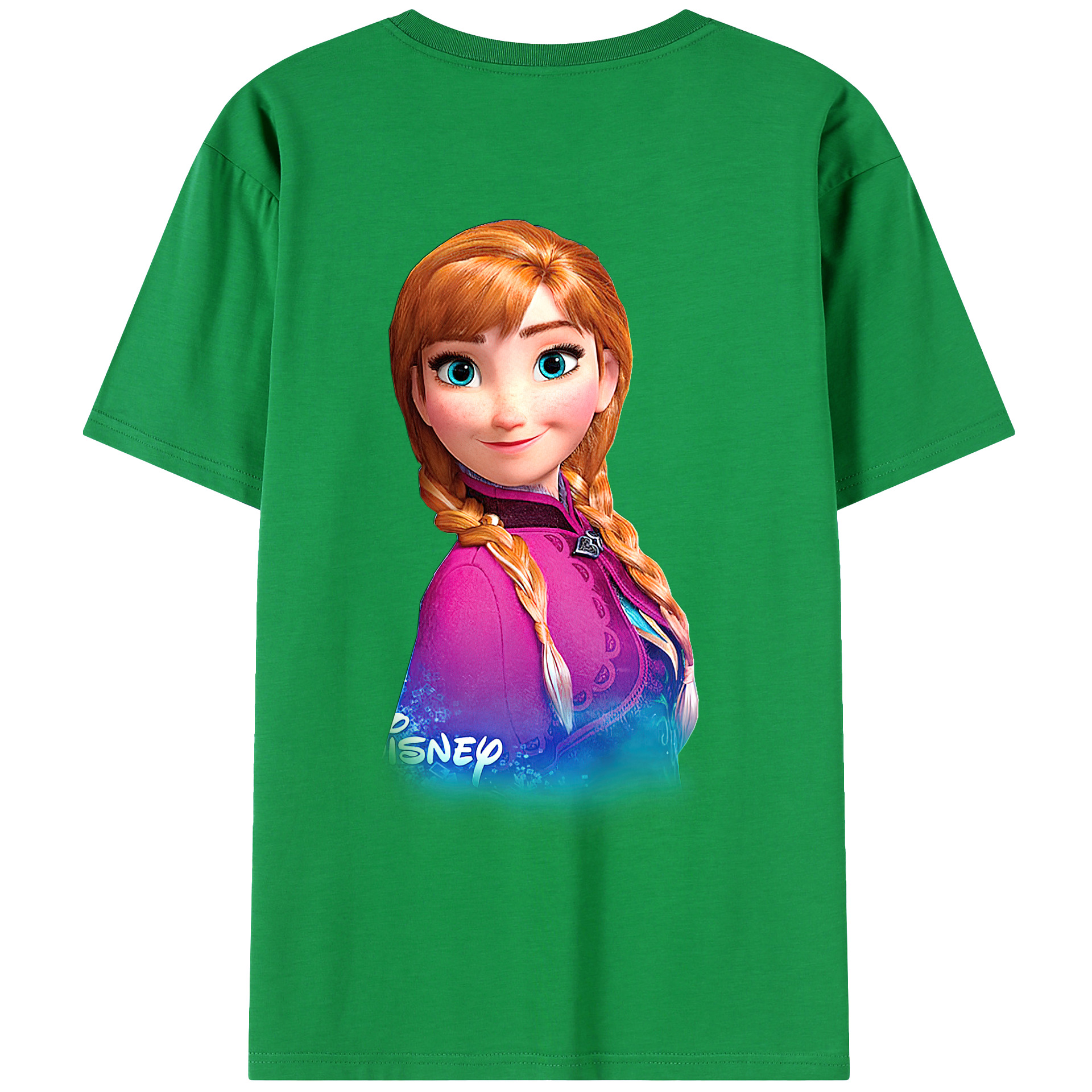 （画像用） アナと雪の女王 アンナ エルサ Frozen Anna Elsa 綿100％ メンズ半袖Tシャツ（バックプリント） 通気性