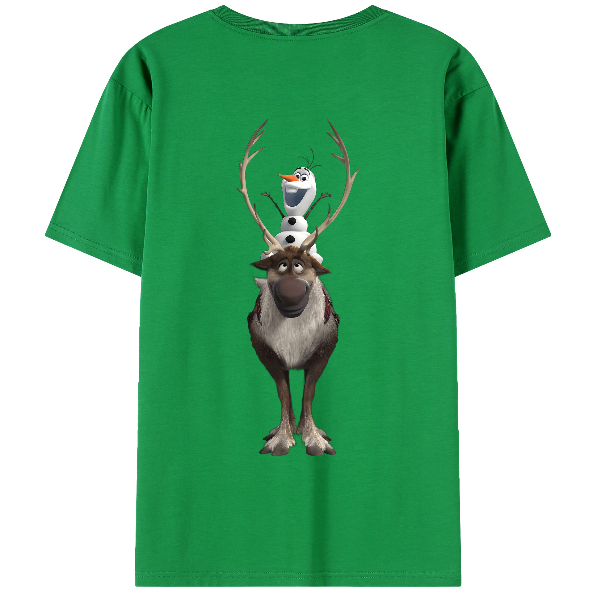 （画像用） アナと雪の女王 アンナ エルサ Frozen Anna Elsa 綿100％ メンズ半袖Tシャツ（バックプリント） 通気性