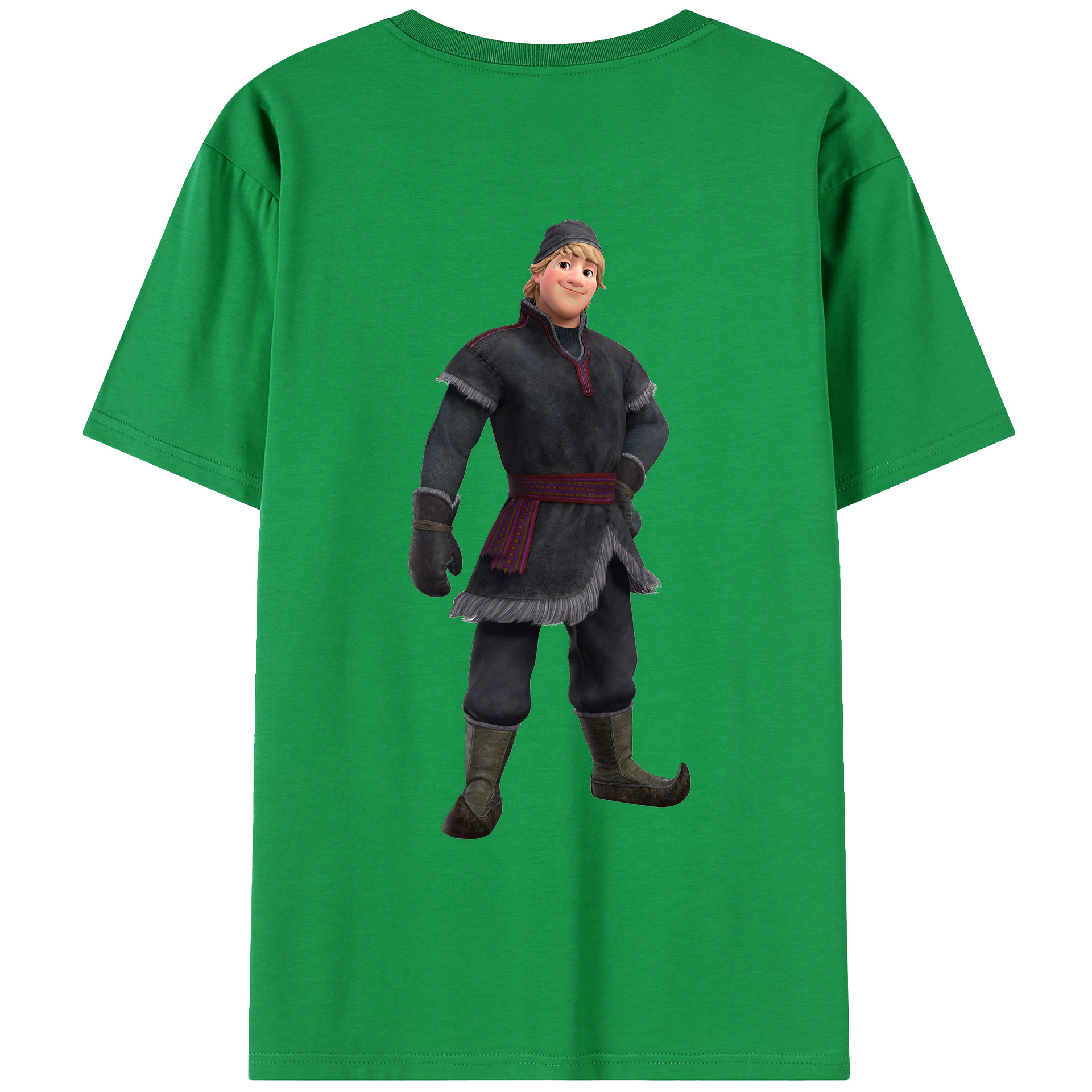 （画像用） アナと雪の女王 アンナ エルサ Frozen Anna Elsa 綿100％ メンズ半袖Tシャツ（バックプリント） 通気性