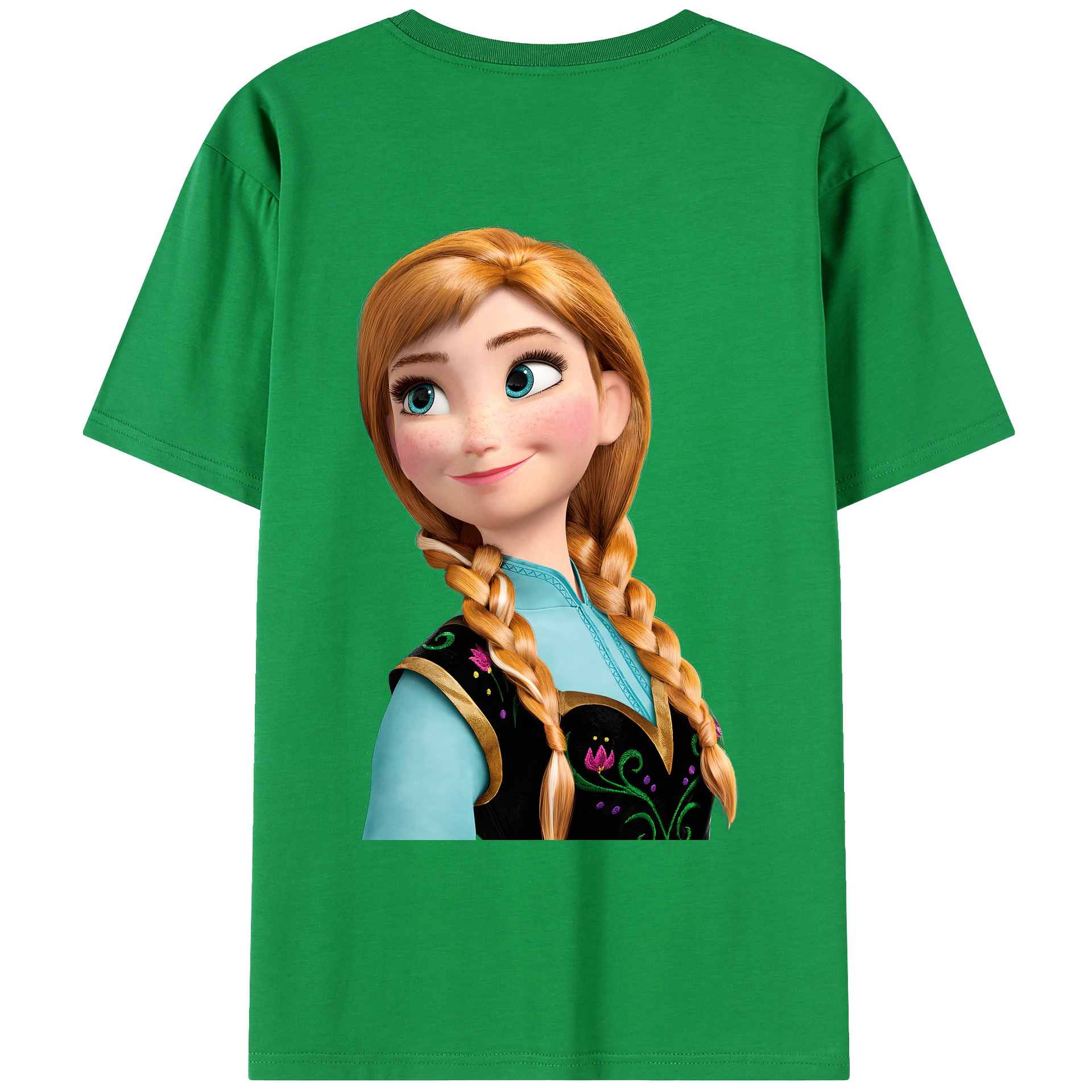 （画像用） アナと雪の女王 アンナ エルサ Frozen Anna Elsa 綿100％ メンズ半袖Tシャツ（バックプリント） 通気性