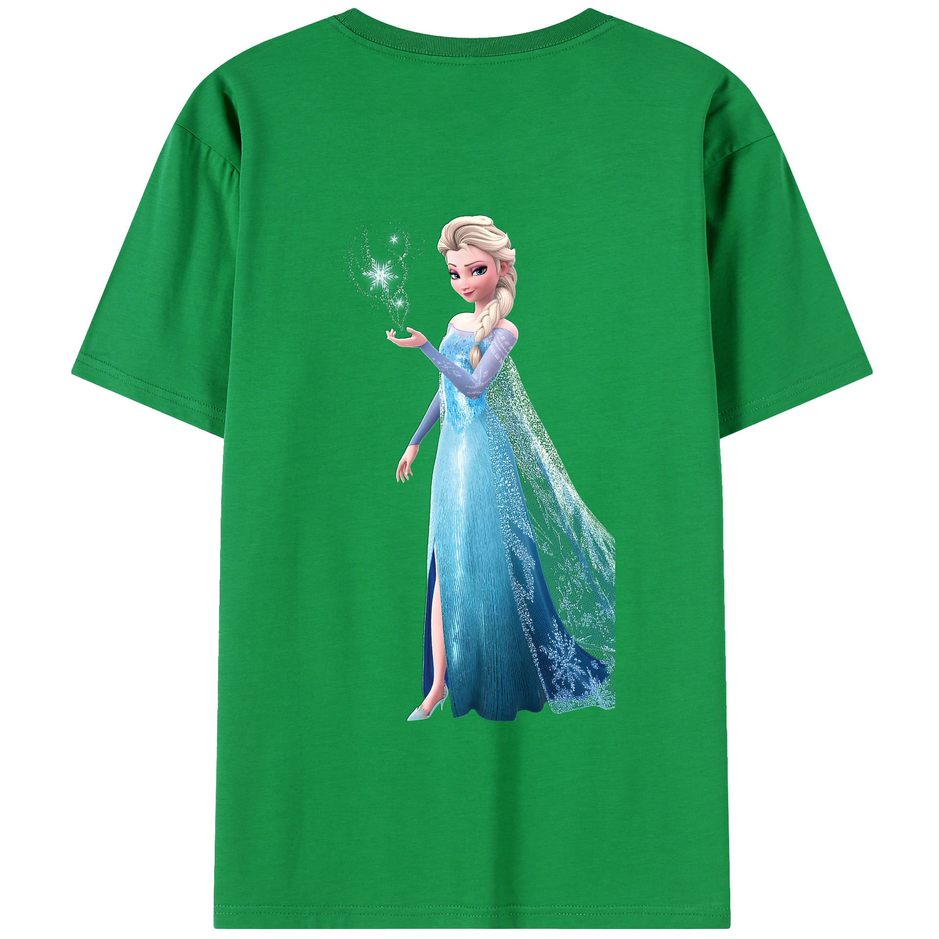 （画像用） アナと雪の女王 アンナ エルサ Frozen Anna Elsa 綿100％ メンズ半袖Tシャツ（バックプリント） 通気性