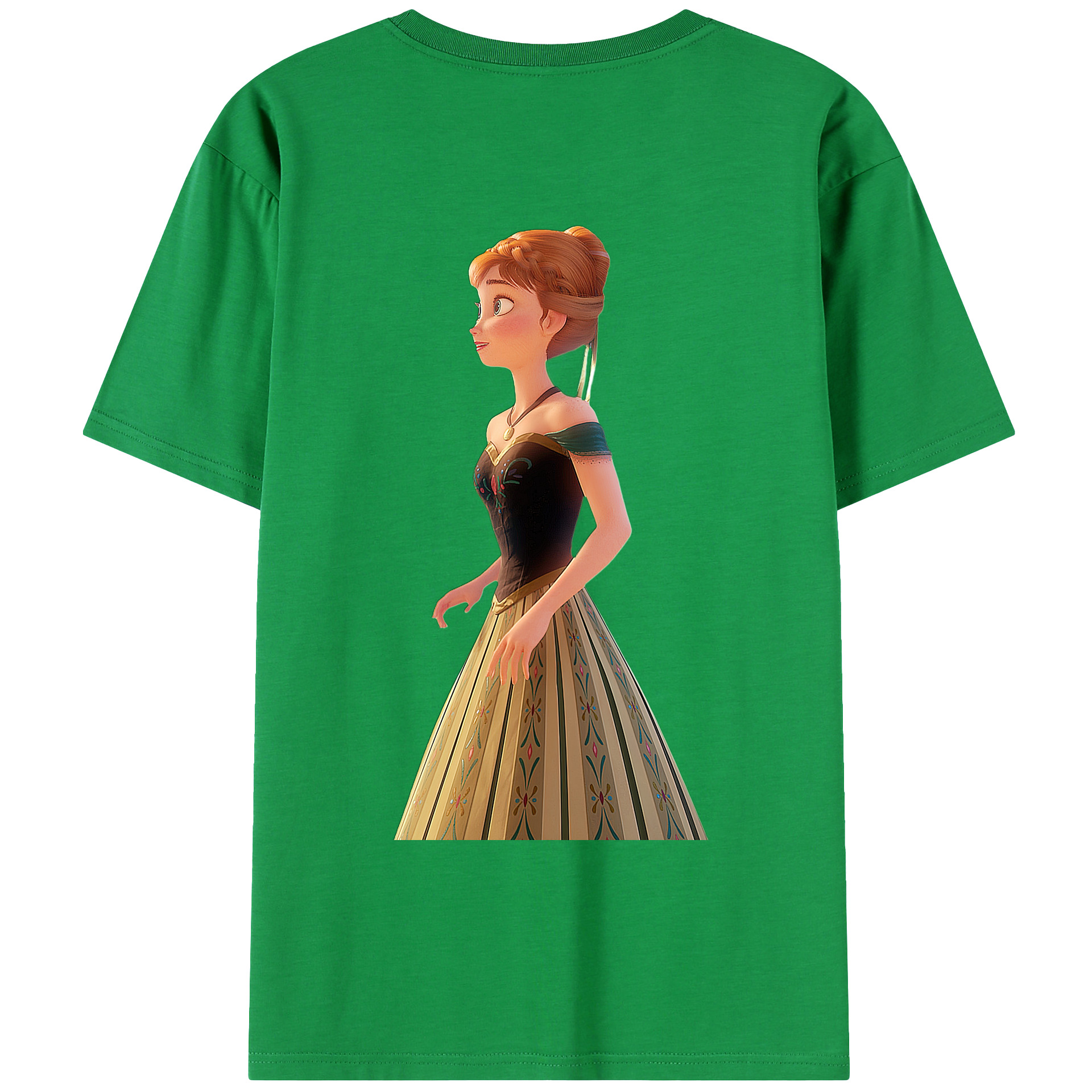 （画像用） アナと雪の女王 アンナ エルサ Frozen Anna Elsa 綿100％ メンズ半袖Tシャツ（バックプリント） 通気性