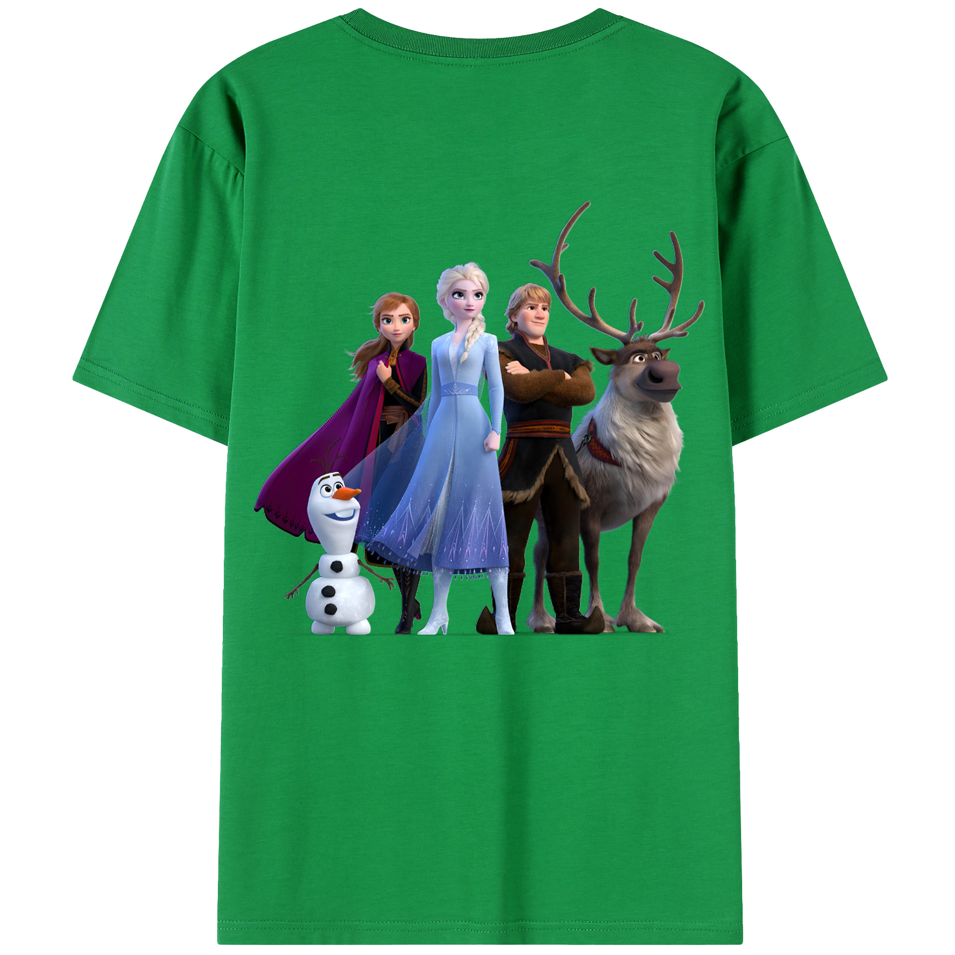 （画像用） アナと雪の女王 アンナ エルサ Frozen Anna Elsa 綿100％ メンズ半袖Tシャツ（バックプリント） 通気性