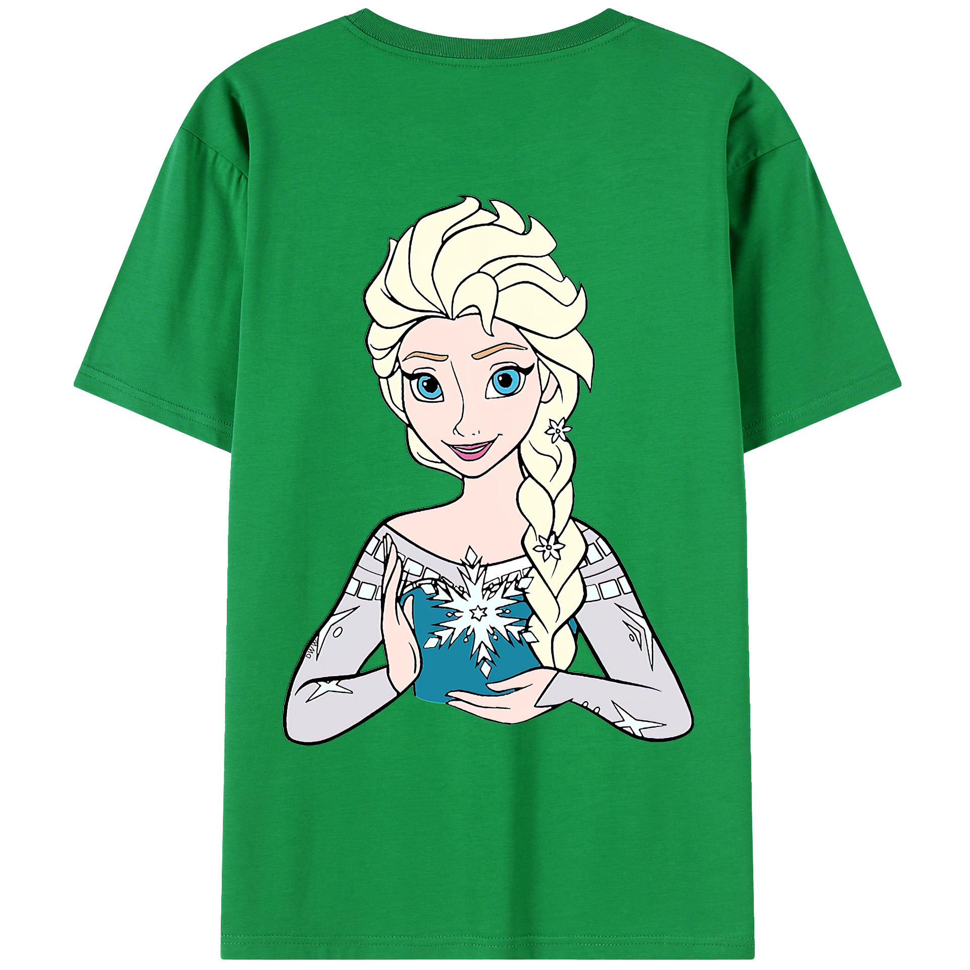 （画像用） アナと雪の女王 アンナ エルサ Frozen Anna Elsa 綿100％ メンズ半袖Tシャツ（バックプリント） 通気性