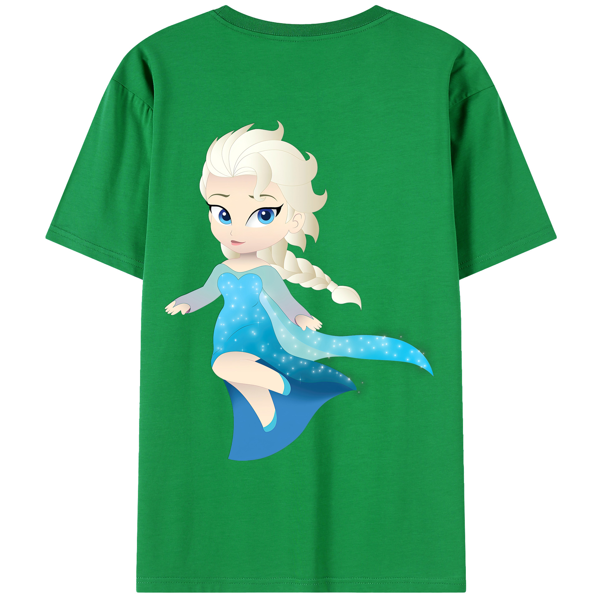 （画像用） アナと雪の女王 アンナ エルサ Frozen Anna Elsa 綿100％ メンズ半袖Tシャツ（バックプリント） 通気性