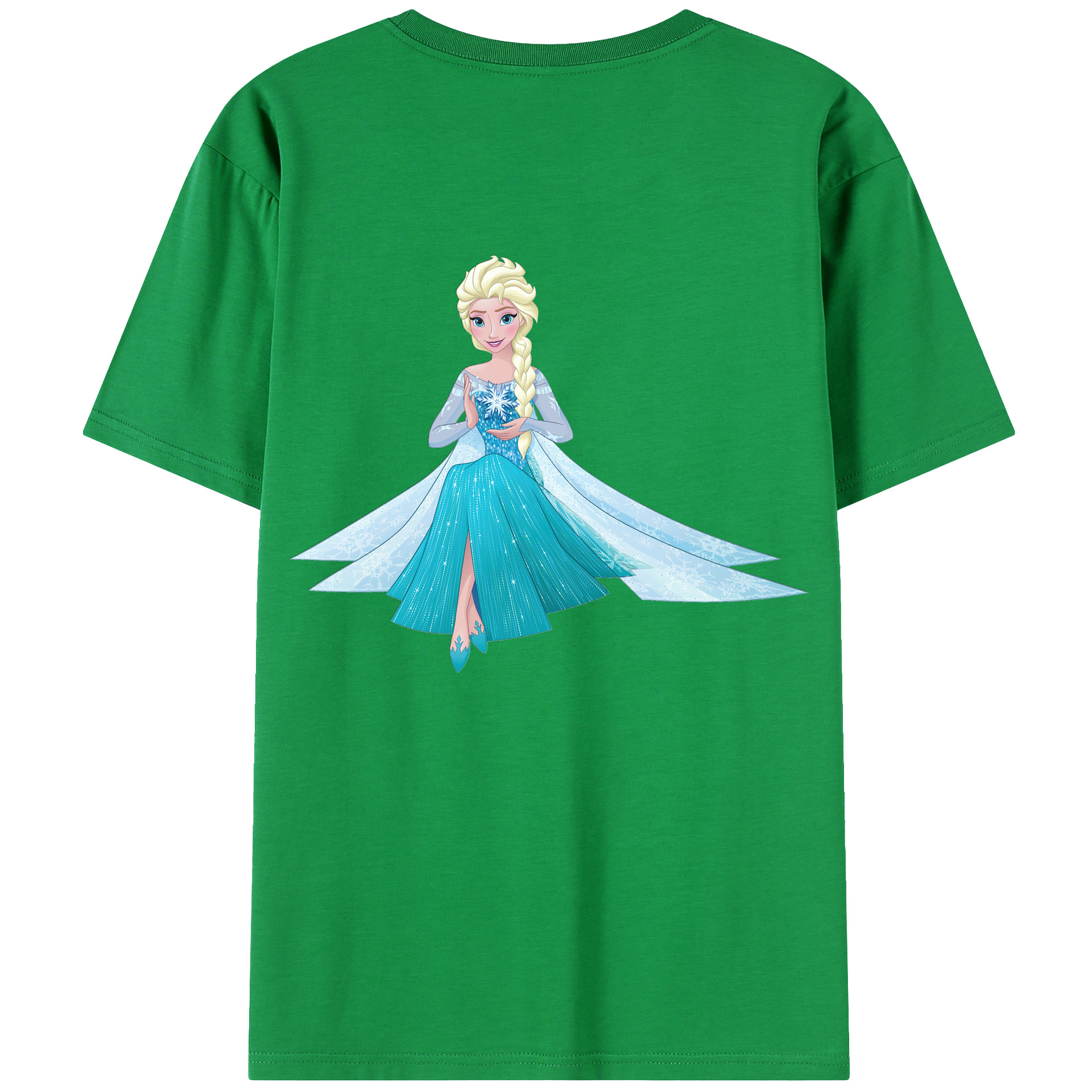 （画像用） アナと雪の女王 アンナ エルサ Frozen Anna Elsa 綿100％ メンズ半袖Tシャツ（バックプリント） 通気性