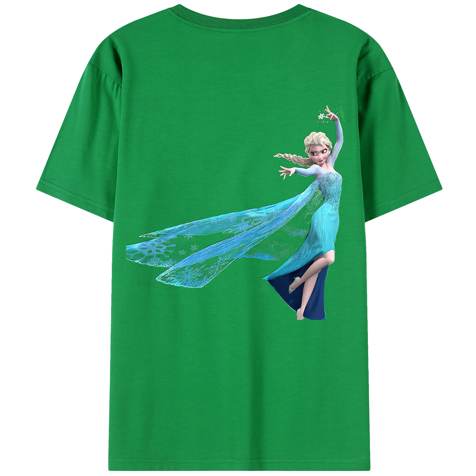 （画像用） アナと雪の女王 アンナ エルサ Frozen Anna Elsa 綿100％ メンズ半袖Tシャツ（バックプリント） 通気性