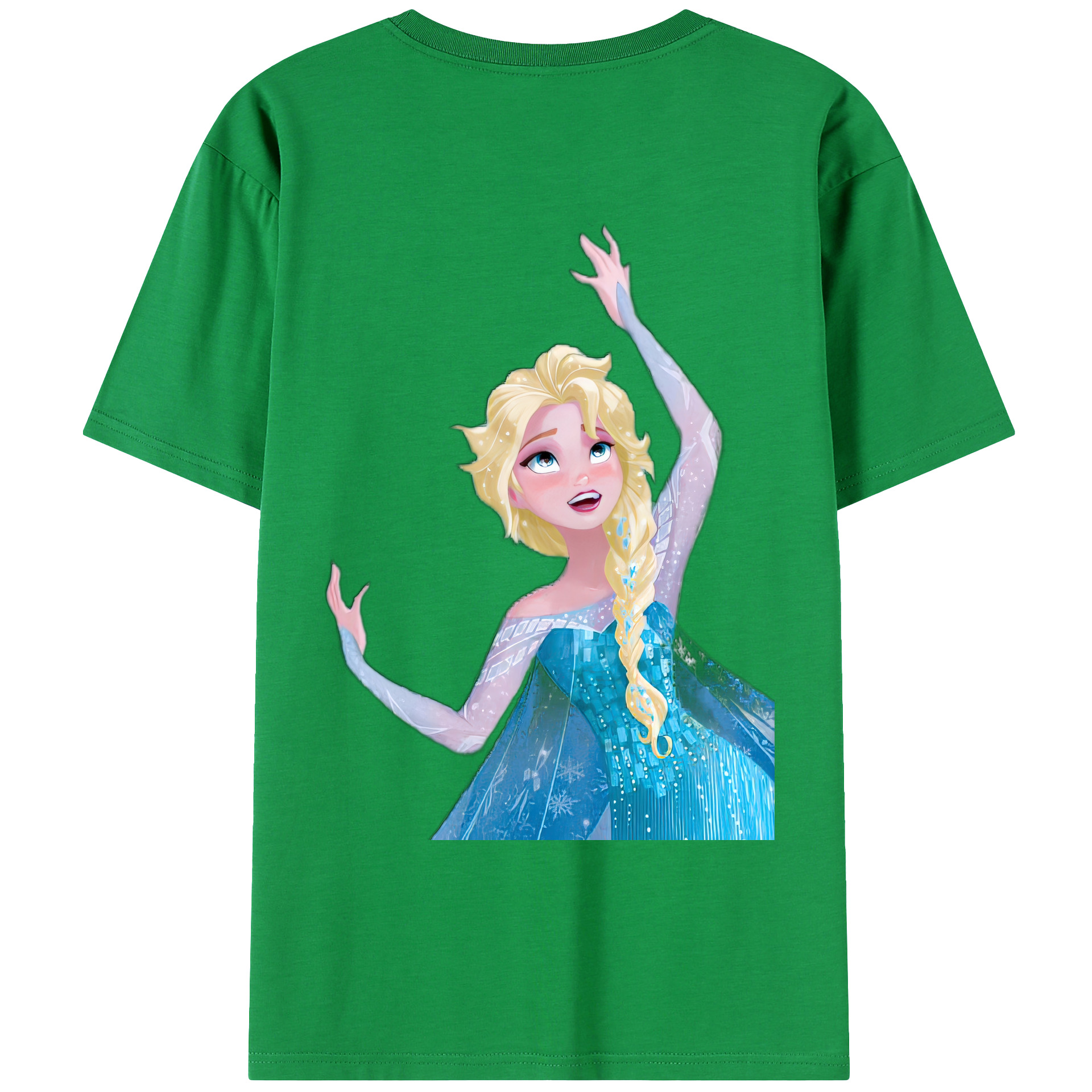 （画像用） アナと雪の女王 アンナ エルサ Frozen Anna Elsa 綿100％ メンズ半袖Tシャツ（バックプリント） 通気性