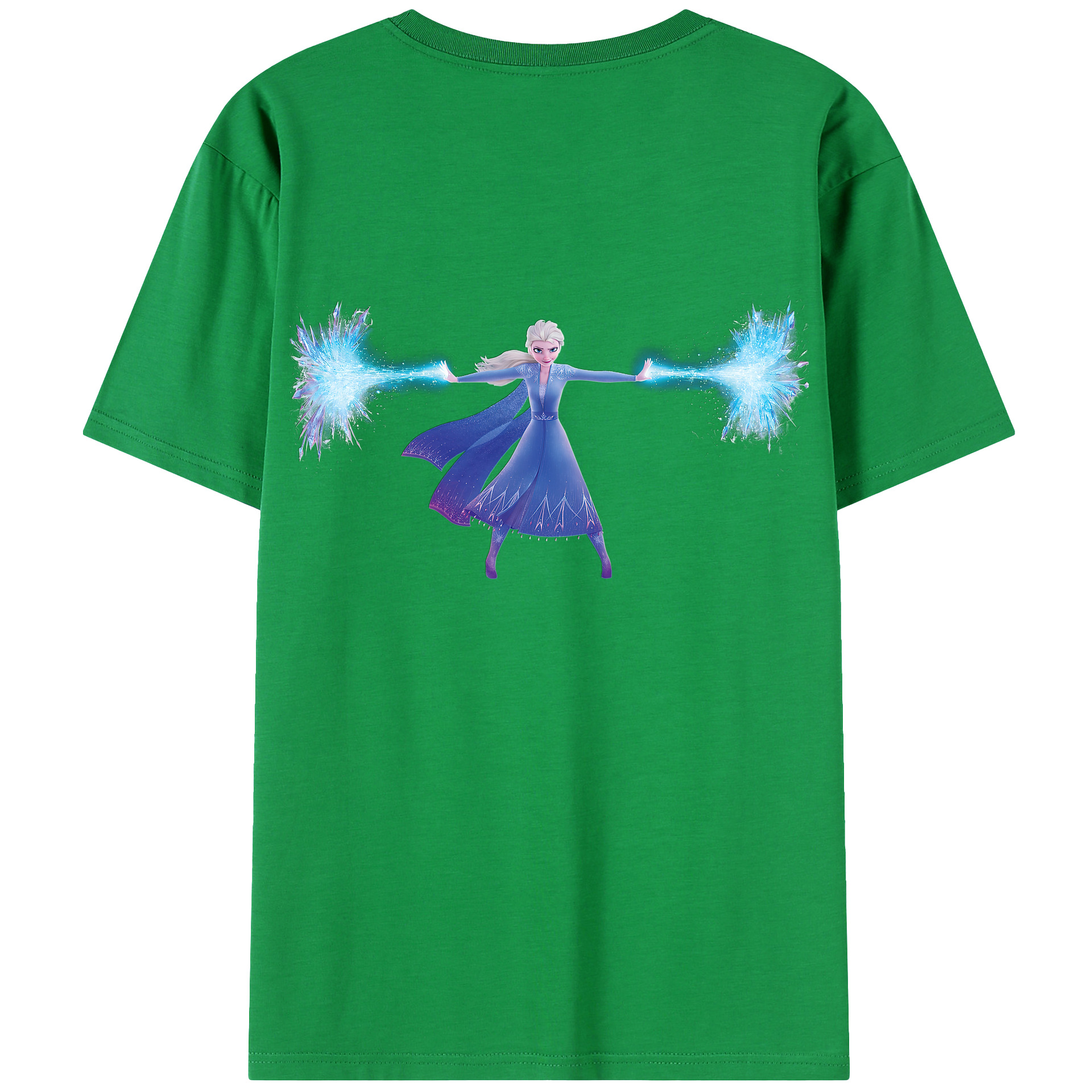 （画像用） アナと雪の女王 アンナ エルサ Frozen Anna Elsa 綿100％ メンズ半袖Tシャツ（バックプリント） 通気性