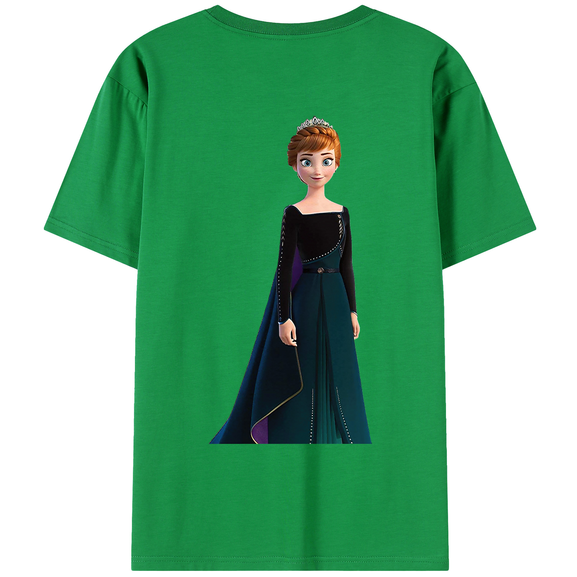 （画像用） アナと雪の女王 アンナ エルサ Frozen Anna Elsa 綿100％ メンズ半袖Tシャツ（バックプリント） 通気性