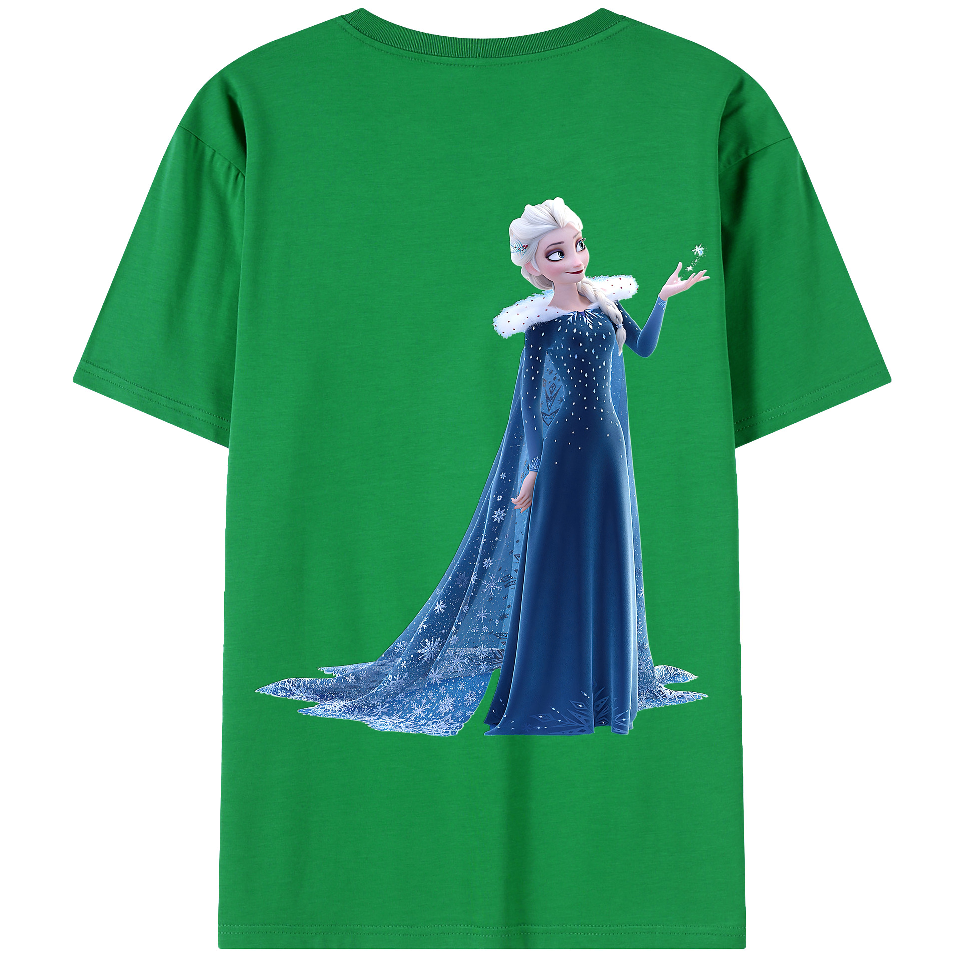 （画像用） アナと雪の女王 アンナ エルサ Frozen Anna Elsa 綿100％ メンズ半袖Tシャツ（バックプリント） 通気性