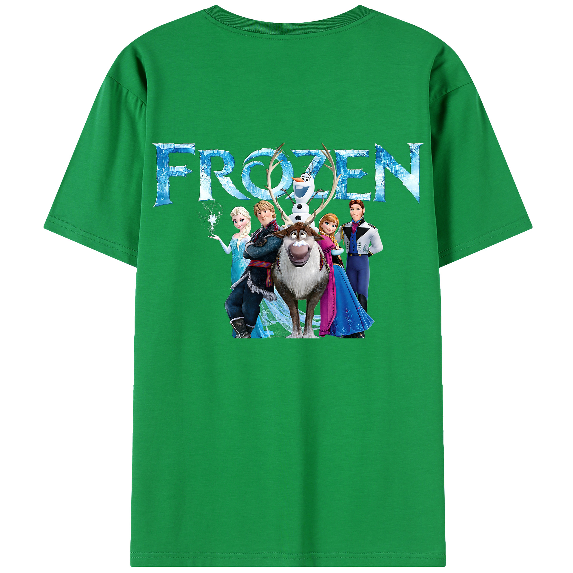 （画像用） アナと雪の女王 アンナ エルサ Frozen Anna Elsa 綿100％ メンズ半袖Tシャツ（バックプリント） 通気性