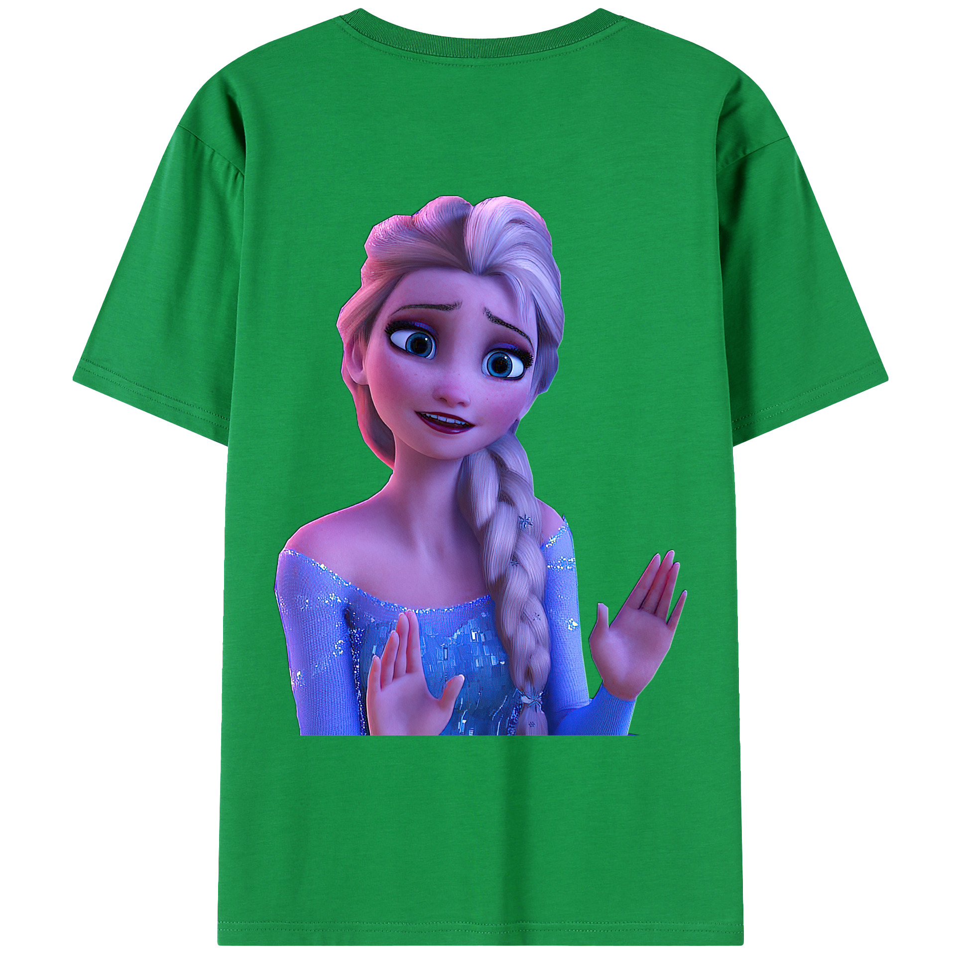 （画像用） アナと雪の女王 アンナ エルサ Frozen Anna Elsa 綿100％ メンズ半袖Tシャツ（バックプリント） 通気性