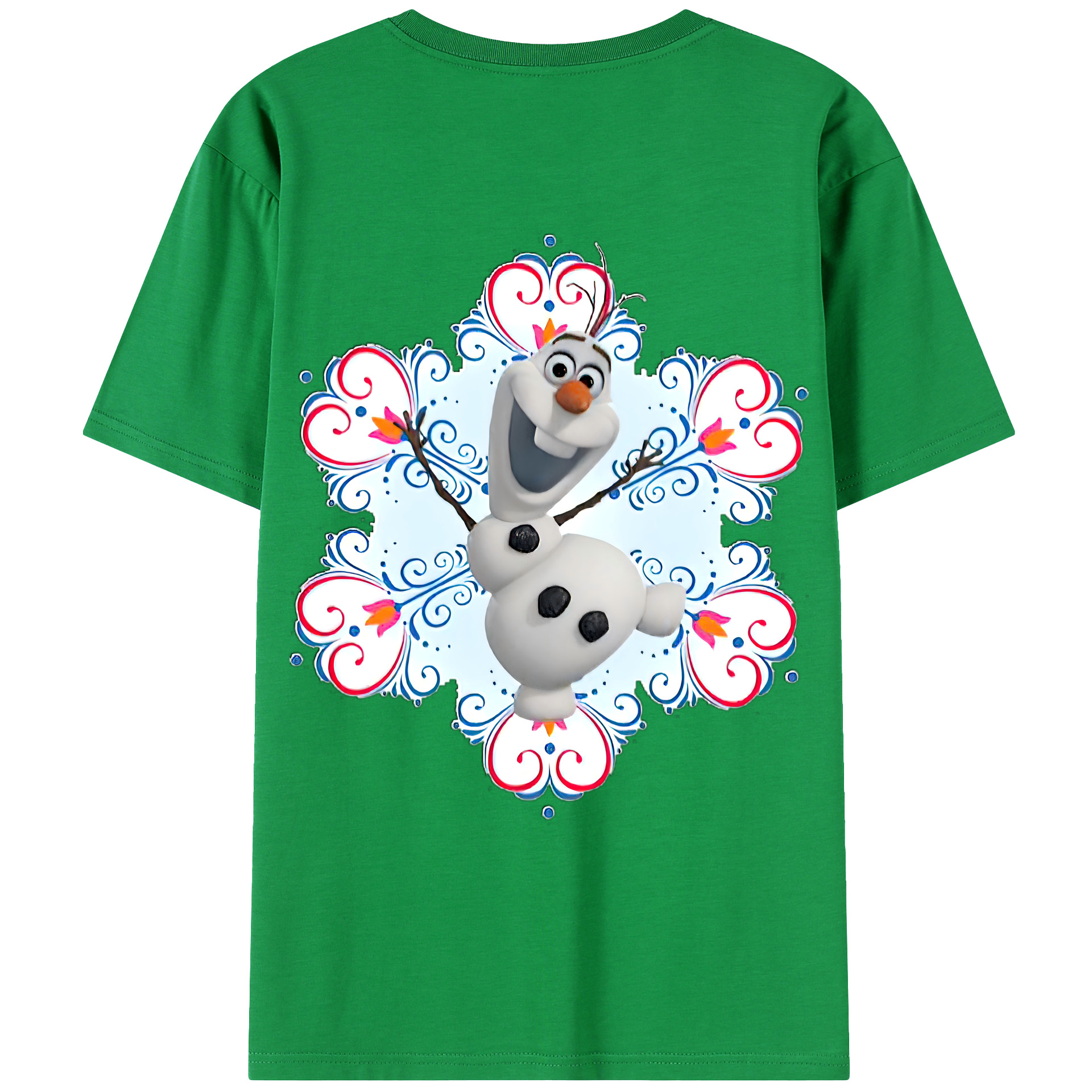 （画像用） アナと雪の女王 アンナ エルサ Frozen Anna Elsa 綿100％ メンズ半袖Tシャツ（バックプリント） 通気性