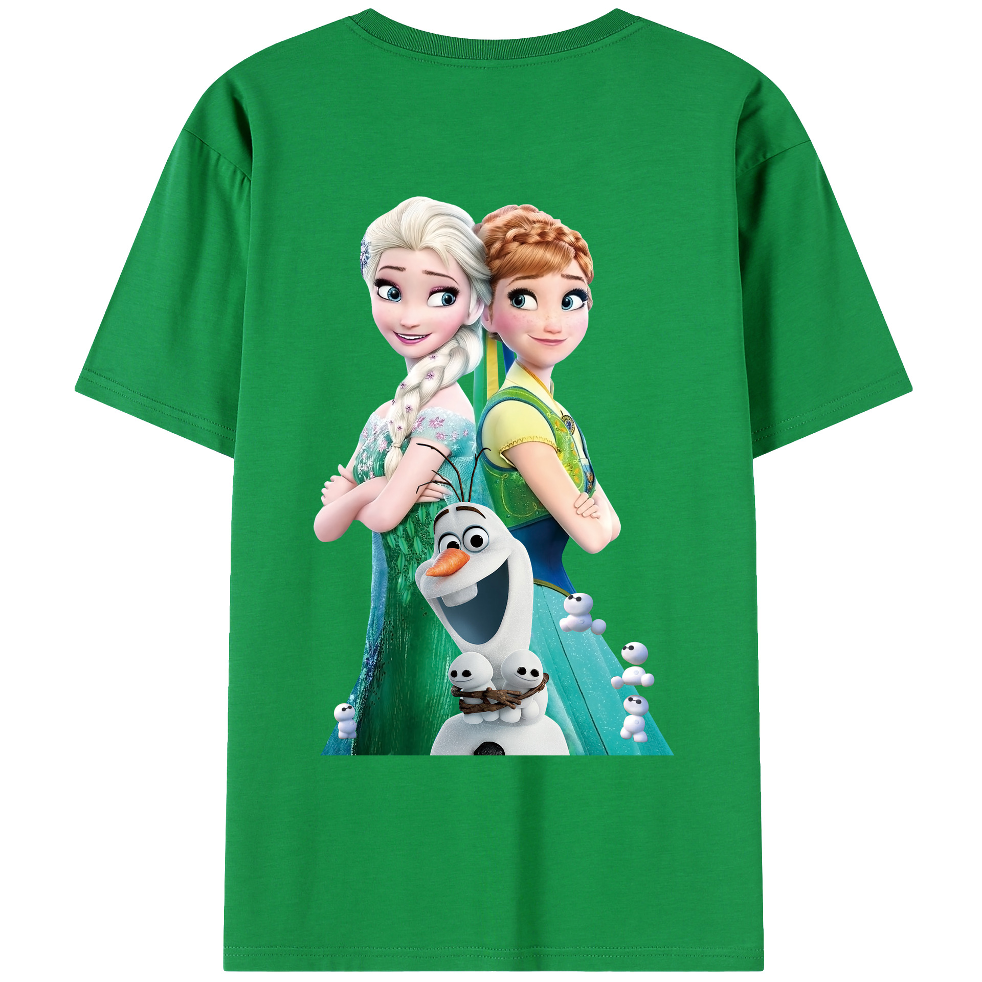 （画像用） アナと雪の女王 アンナ エルサ Frozen Anna Elsa 綿100％ メンズ半袖Tシャツ（バックプリント） 通気性