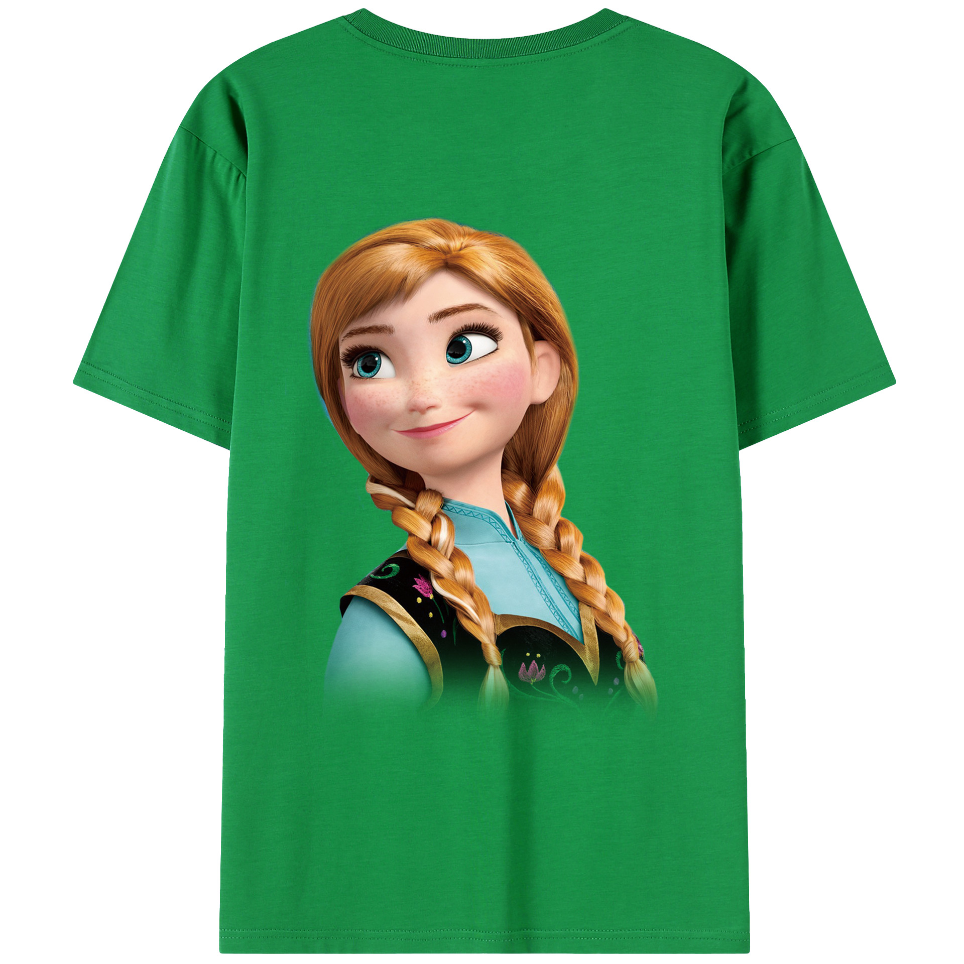 （画像用） アナと雪の女王 アンナ エルサ Frozen Anna Elsa 綿100％ メンズ半袖Tシャツ（バックプリント） 通気性