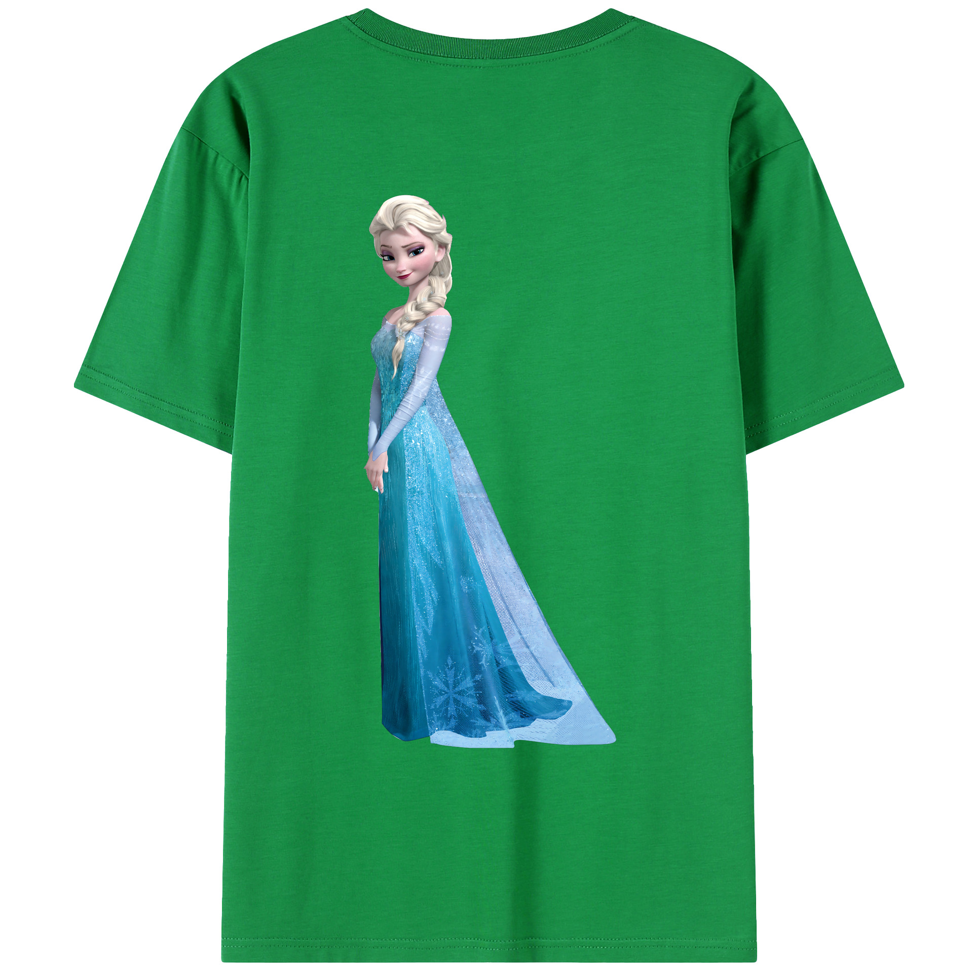 （画像用） アナと雪の女王 アンナ エルサ Frozen Anna Elsa 綿100％ メンズ半袖Tシャツ（バックプリント） 通気性