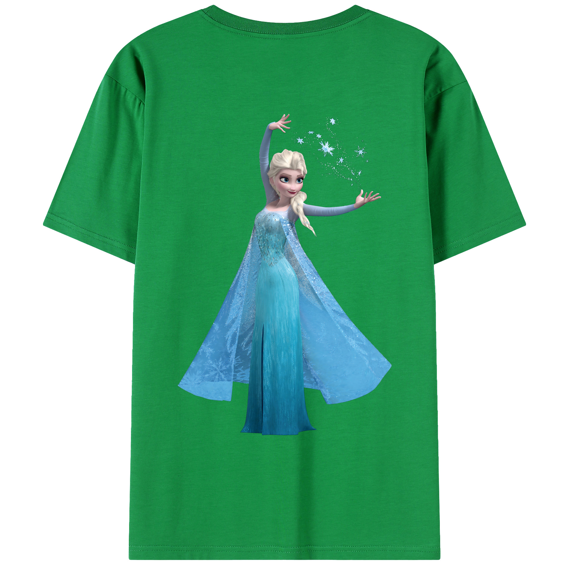 （画像用） アナと雪の女王 アンナ エルサ Frozen Anna Elsa 綿100％ メンズ半袖Tシャツ（バックプリント） 通気性