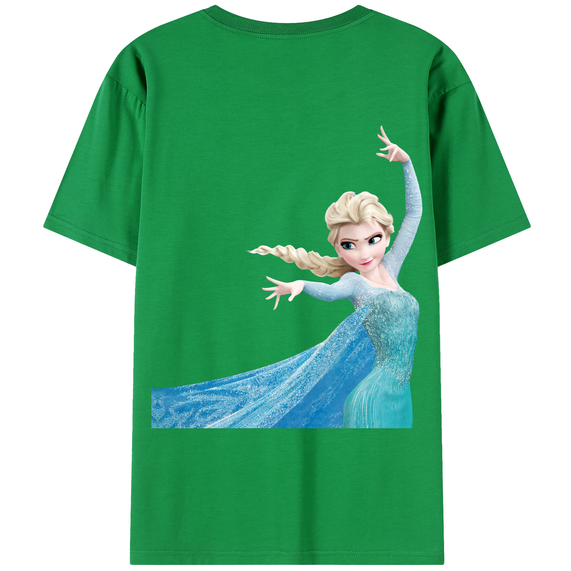 （画像用） アナと雪の女王 アンナ エルサ Frozen Anna Elsa 綿100％ メンズ半袖Tシャツ（バックプリント） 通気性