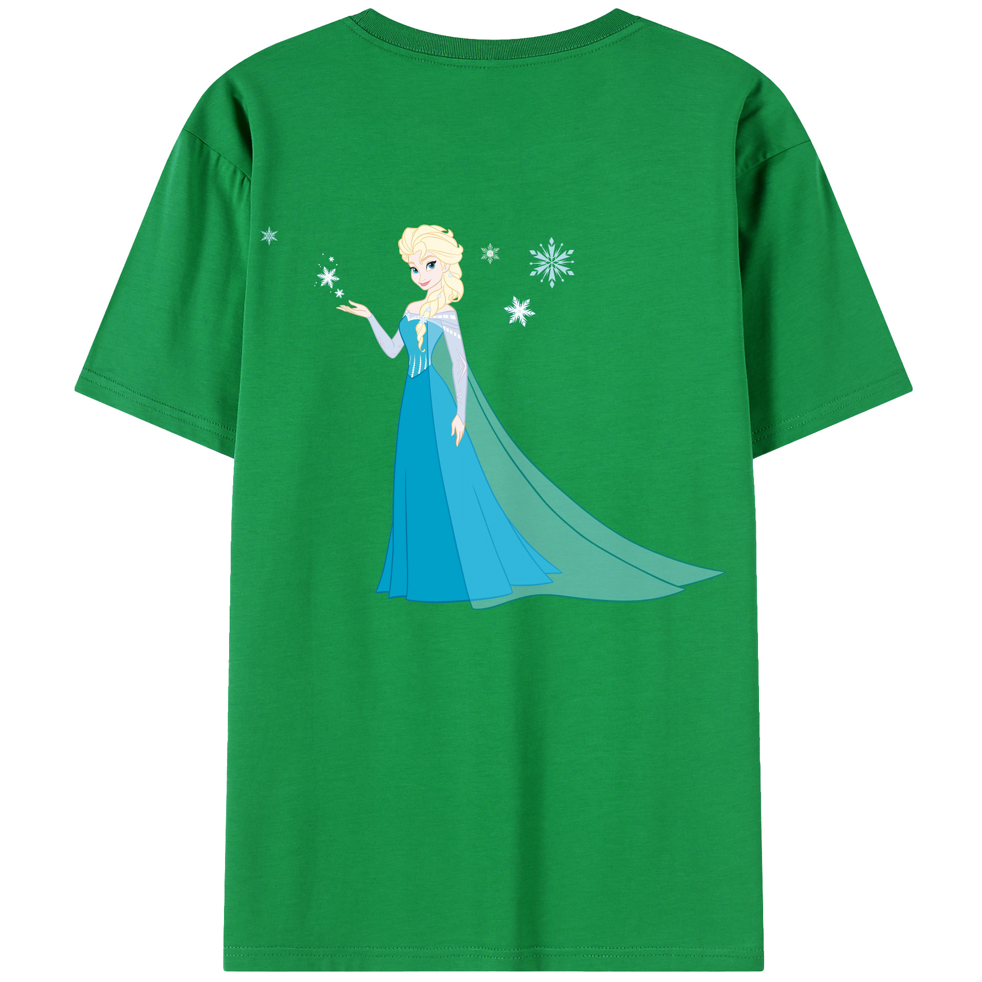 （画像用） アナと雪の女王 アンナ エルサ Frozen Anna Elsa 綿100％ メンズ半袖Tシャツ（バックプリント） 通気性