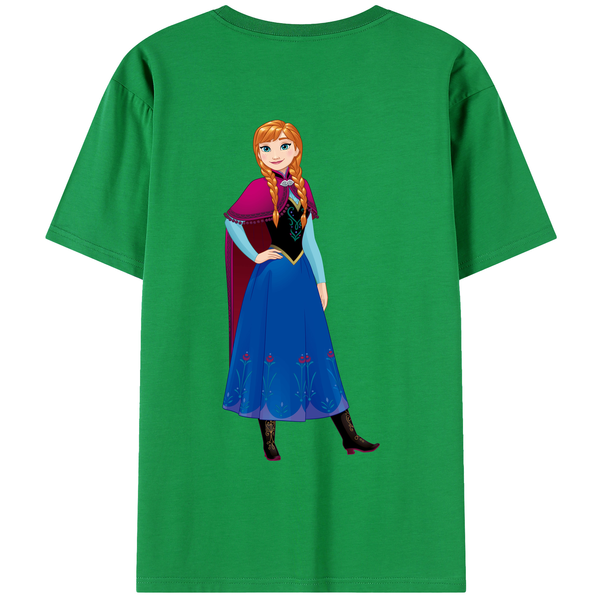 （画像用） アナと雪の女王 アンナ エルサ Frozen Anna Elsa 綿100％ メンズ半袖Tシャツ（バックプリント） 通気性