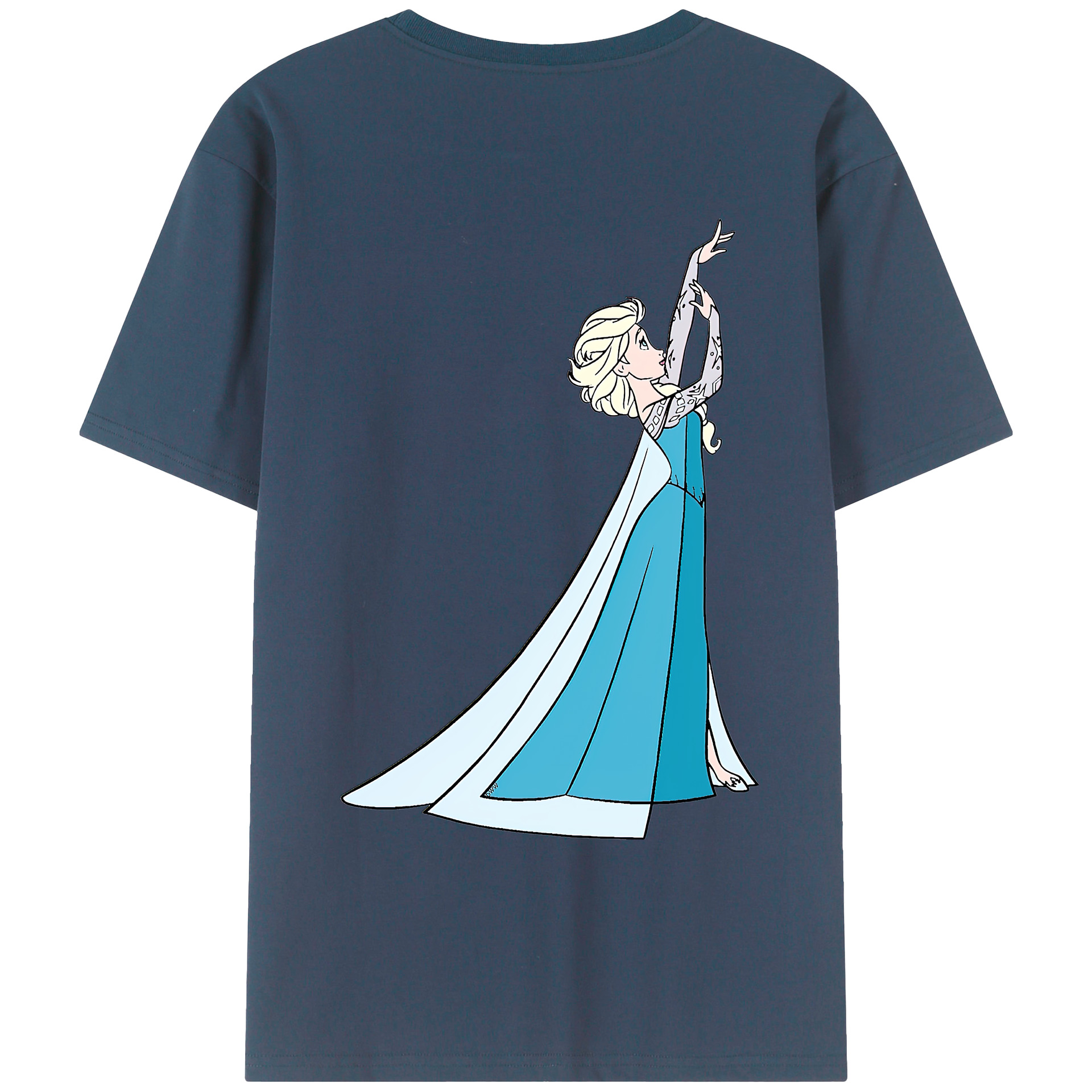 （画像用） アナと雪の女王 アンナ エルサ Frozen Anna Elsa 綿100％ メンズ半袖Tシャツ（バックプリント） 通気性