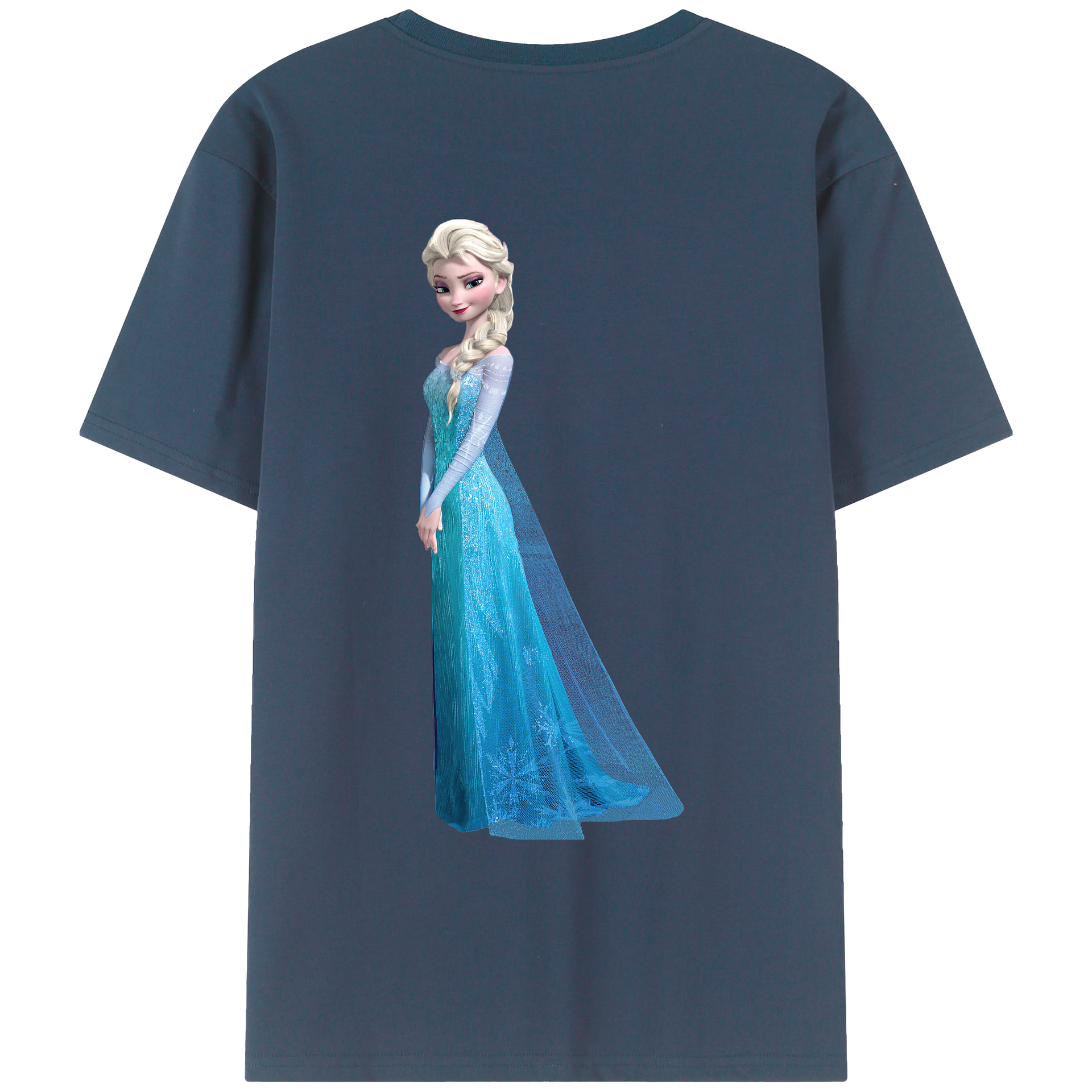 （画像用） アナと雪の女王 アンナ エルサ Frozen Anna Elsa 綿100％ メンズ半袖Tシャツ（バックプリント） 通気性