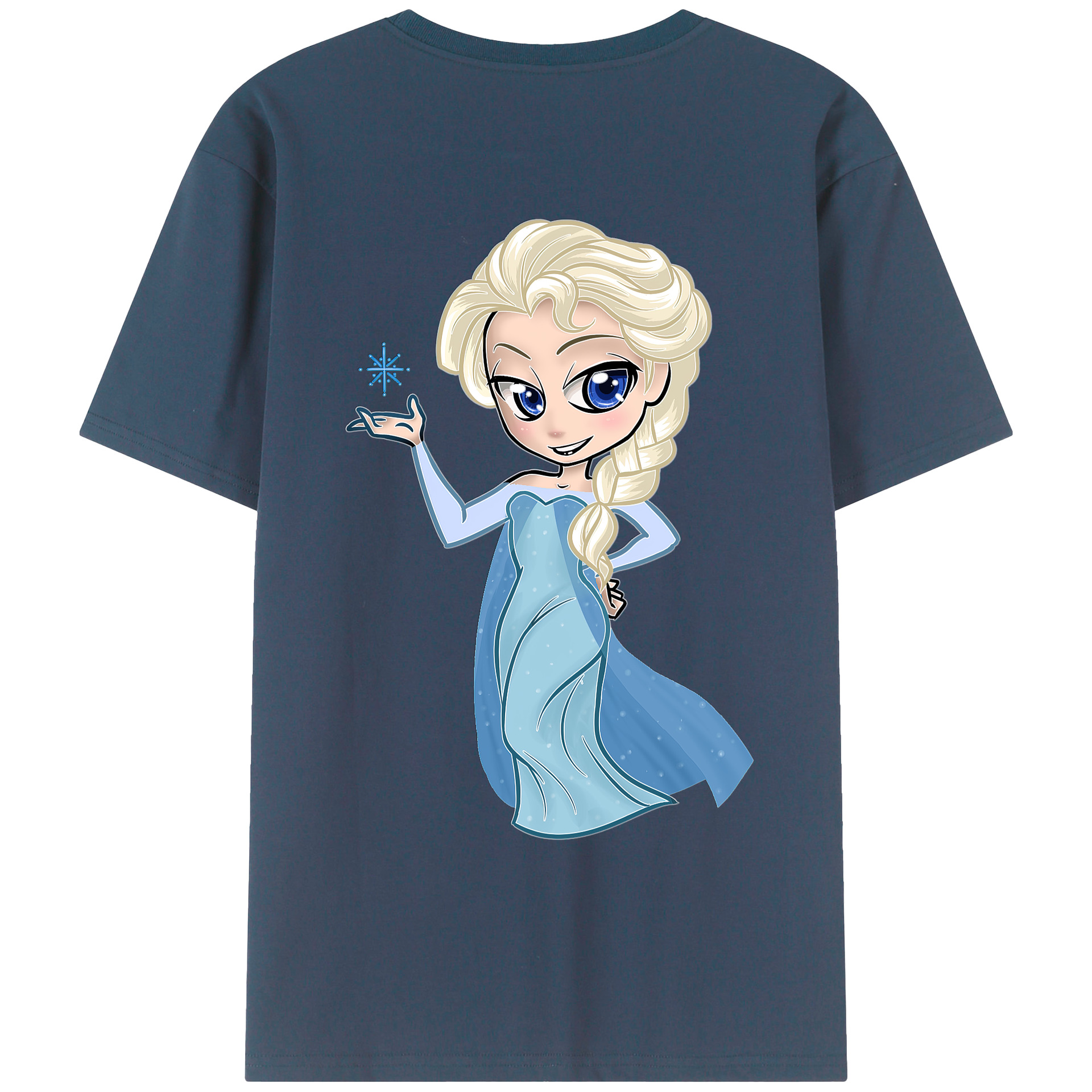 （画像用） アナと雪の女王 アンナ エルサ Frozen Anna Elsa 綿100％ メンズ半袖Tシャツ（バックプリント） 通気性