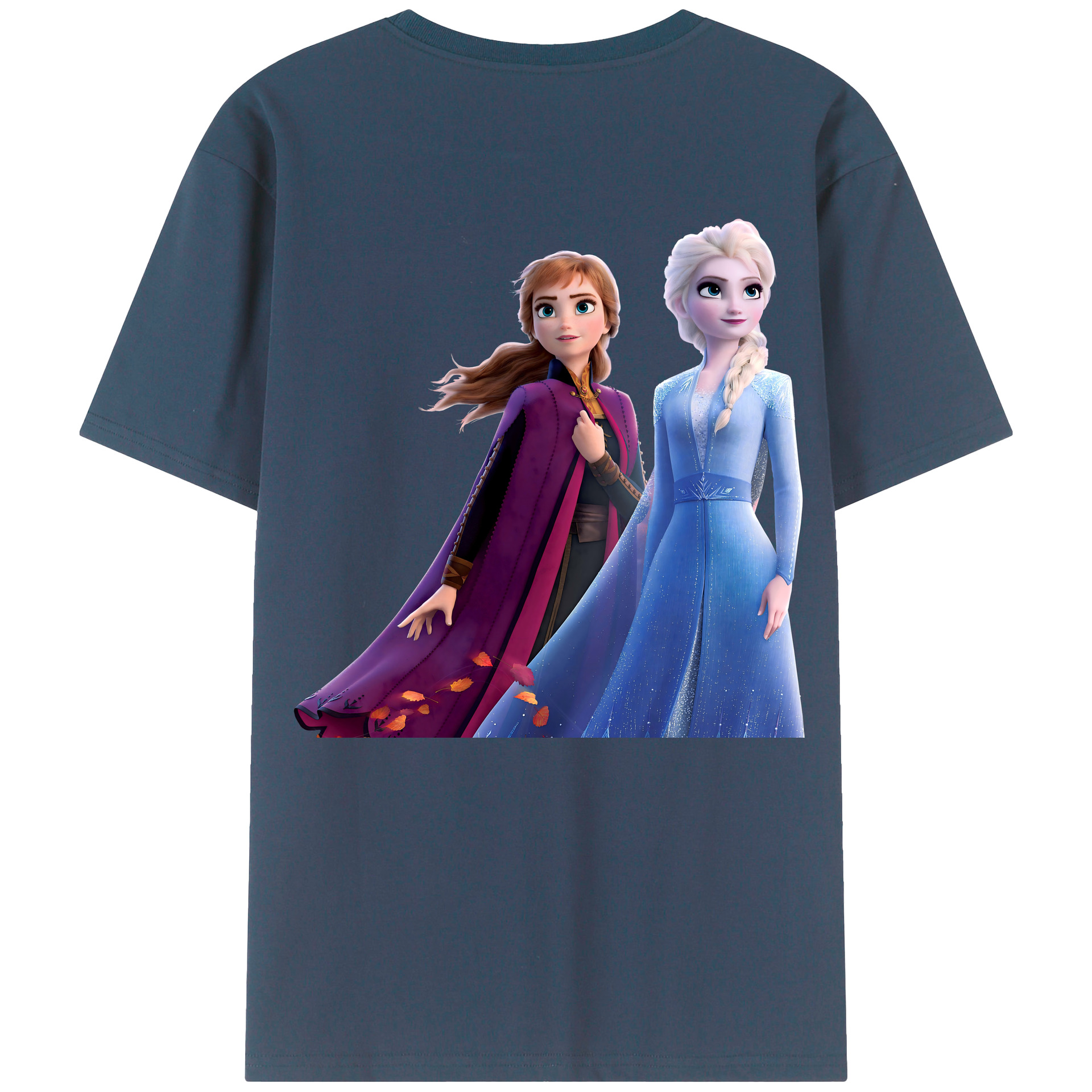 （画像用） アナと雪の女王 アンナ エルサ Frozen Anna Elsa 綿100％ メンズ半袖Tシャツ（バックプリント） 通気性