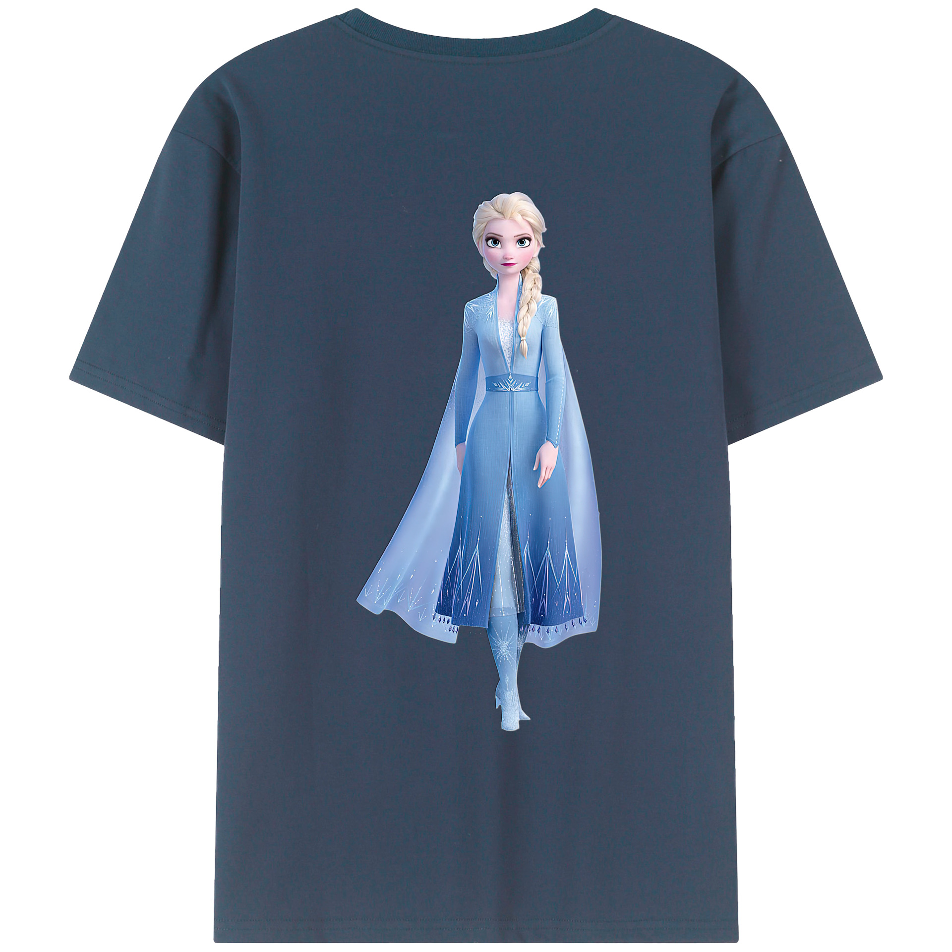 （画像用） アナと雪の女王 アンナ エルサ Frozen Anna Elsa 綿100％ メンズ半袖Tシャツ（バックプリント） 通気性