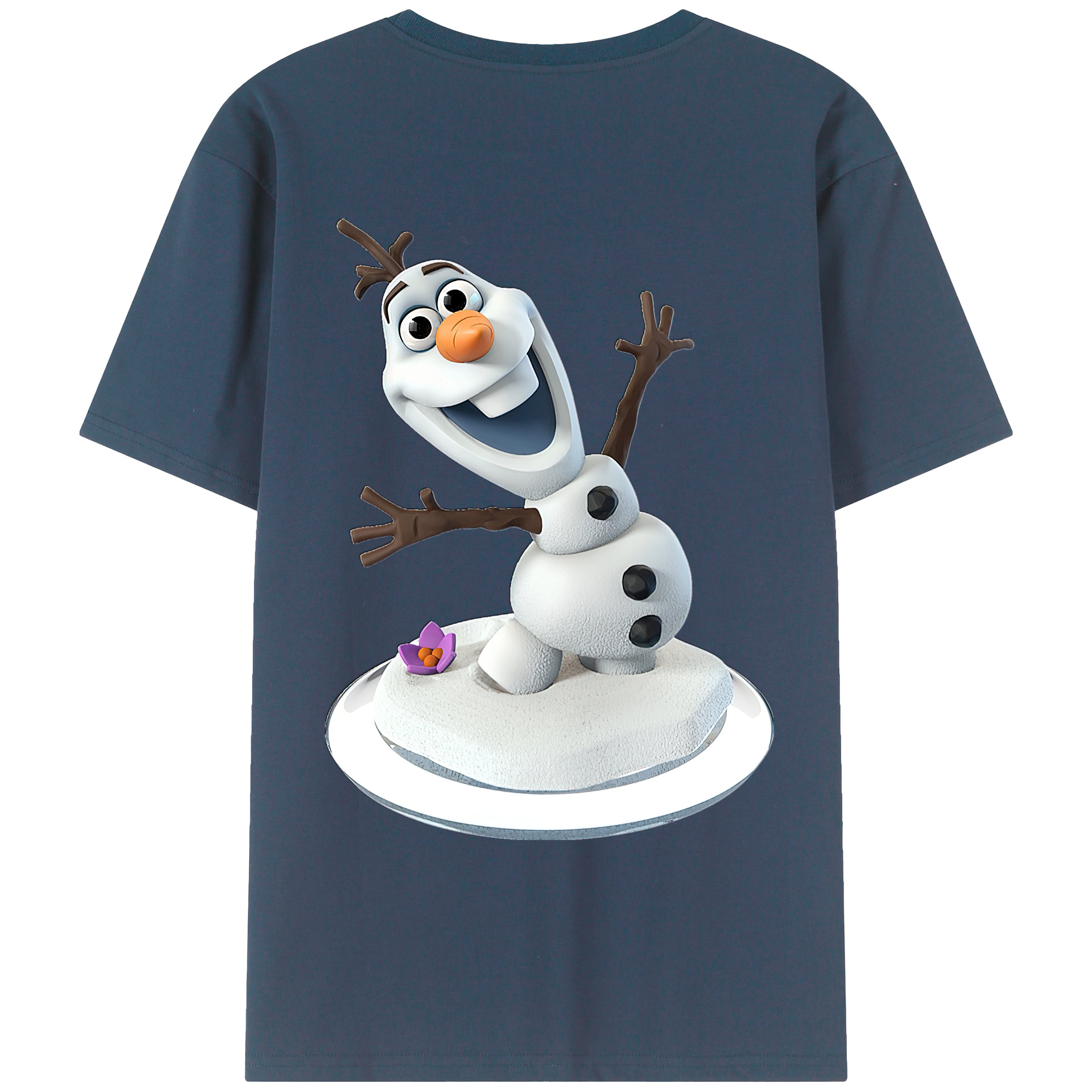 （画像用） アナと雪の女王 アンナ エルサ Frozen Anna Elsa 綿100％ メンズ半袖Tシャツ（バックプリント） 通気性