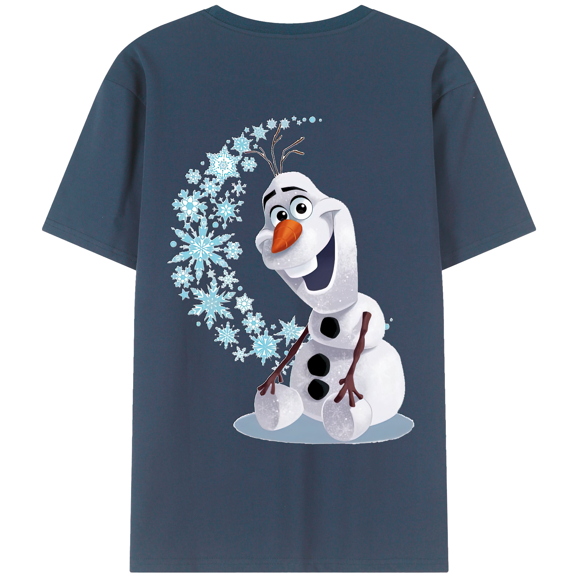 （画像用） アナと雪の女王 アンナ エルサ Frozen Anna Elsa 綿100％ メンズ半袖Tシャツ（バックプリント） 通気性