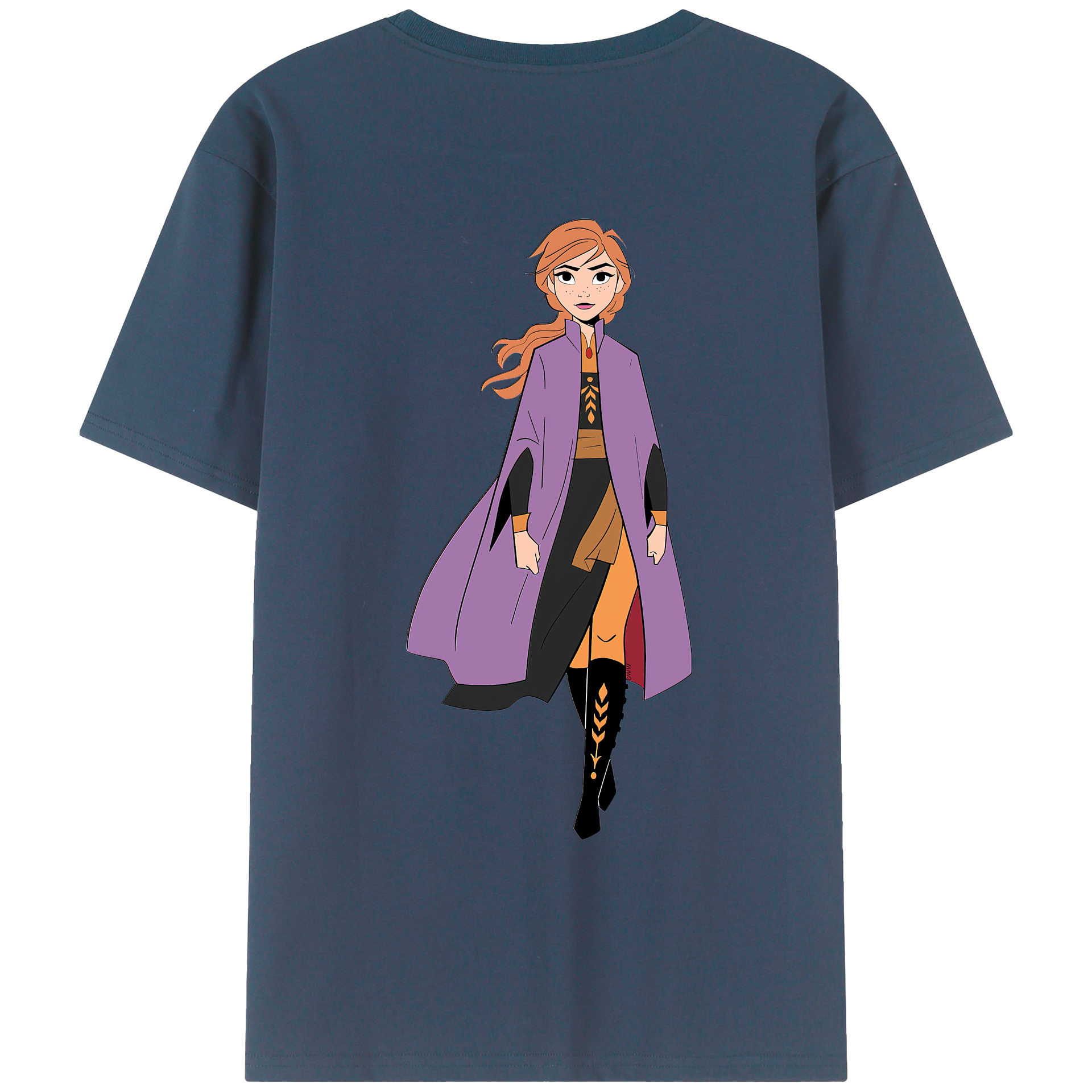 （画像用） アナと雪の女王 アンナ エルサ Frozen Anna Elsa 綿100％ メンズ半袖Tシャツ（バックプリント） 通気性