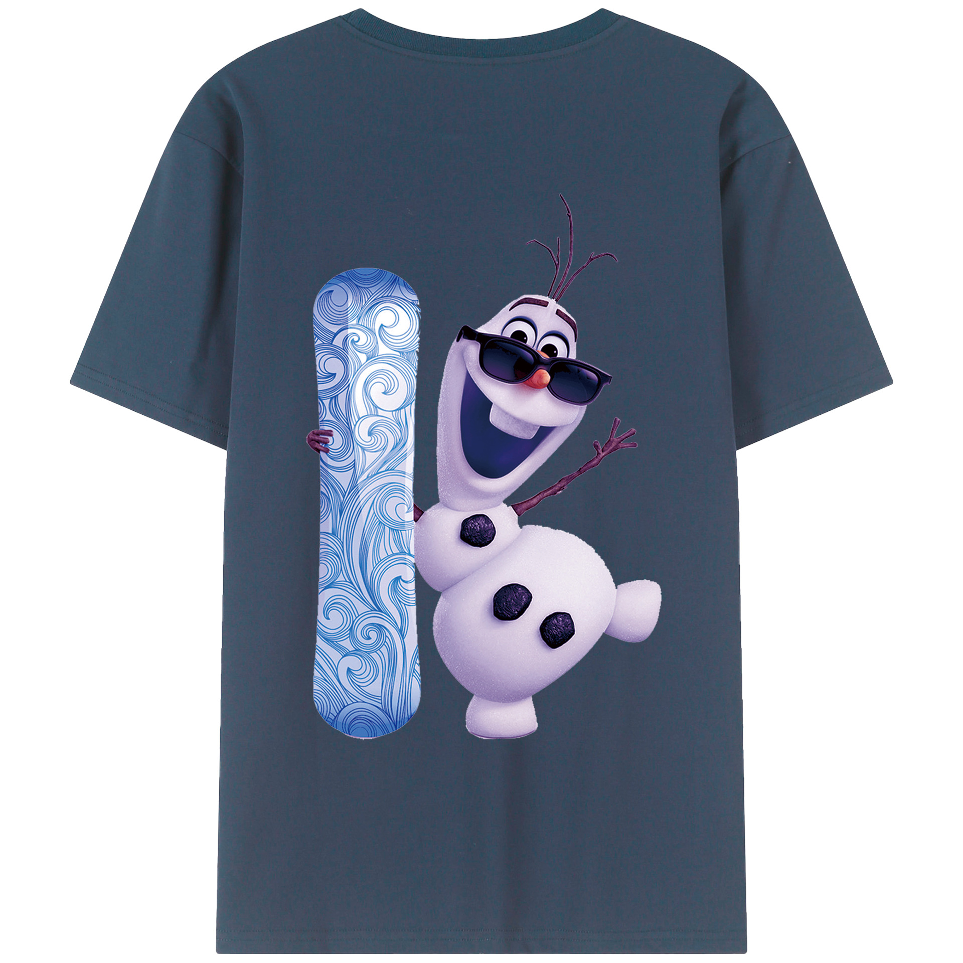 （画像用） アナと雪の女王 アンナ エルサ Frozen Anna Elsa 綿100％ メンズ半袖Tシャツ（バックプリント） 通気性