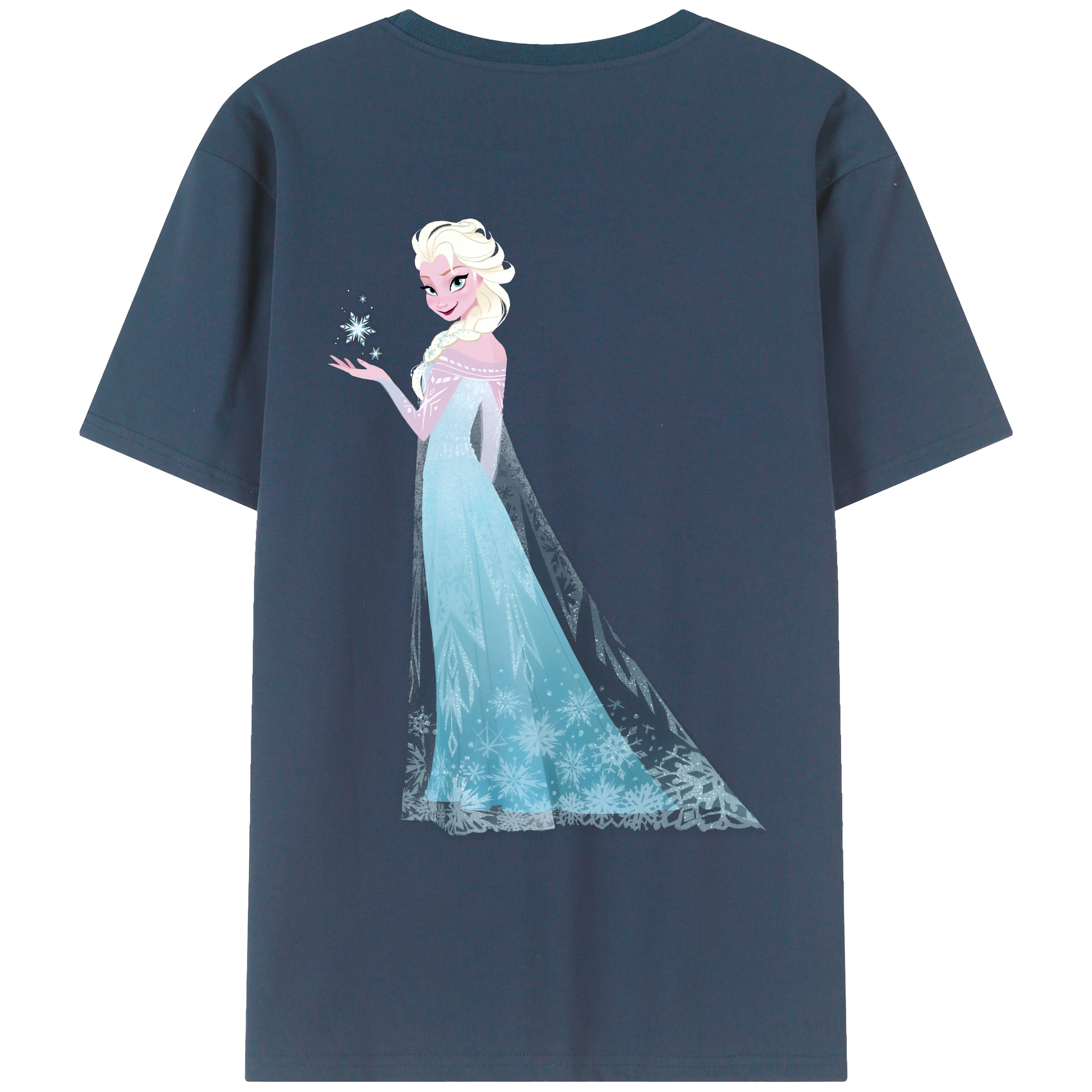 （画像用） アナと雪の女王 アンナ エルサ Frozen Anna Elsa 綿100％ メンズ半袖Tシャツ（バックプリント） 通気性