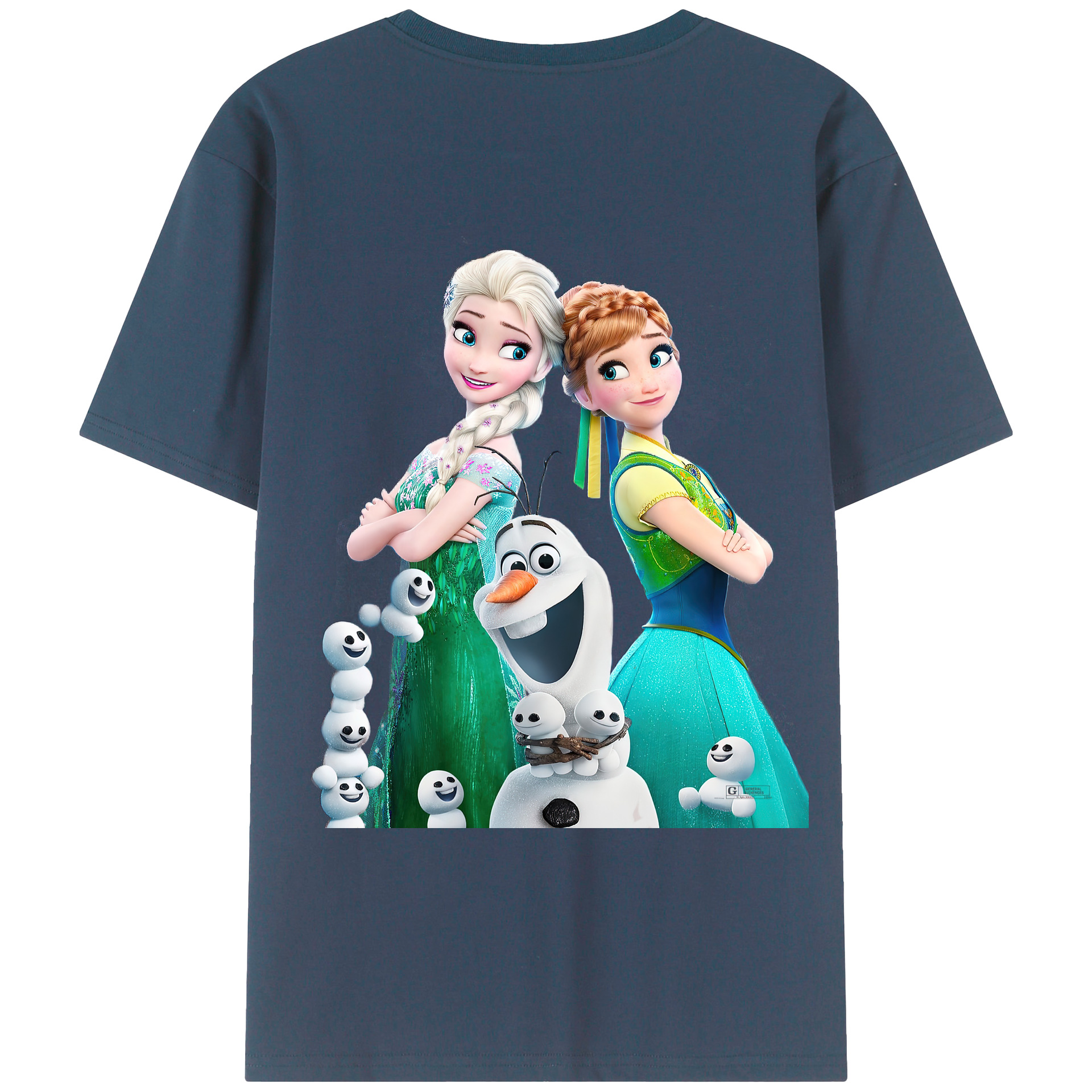 （画像用） アナと雪の女王 アンナ エルサ Frozen Anna Elsa 綿100％ メンズ半袖Tシャツ（バックプリント） 通気性