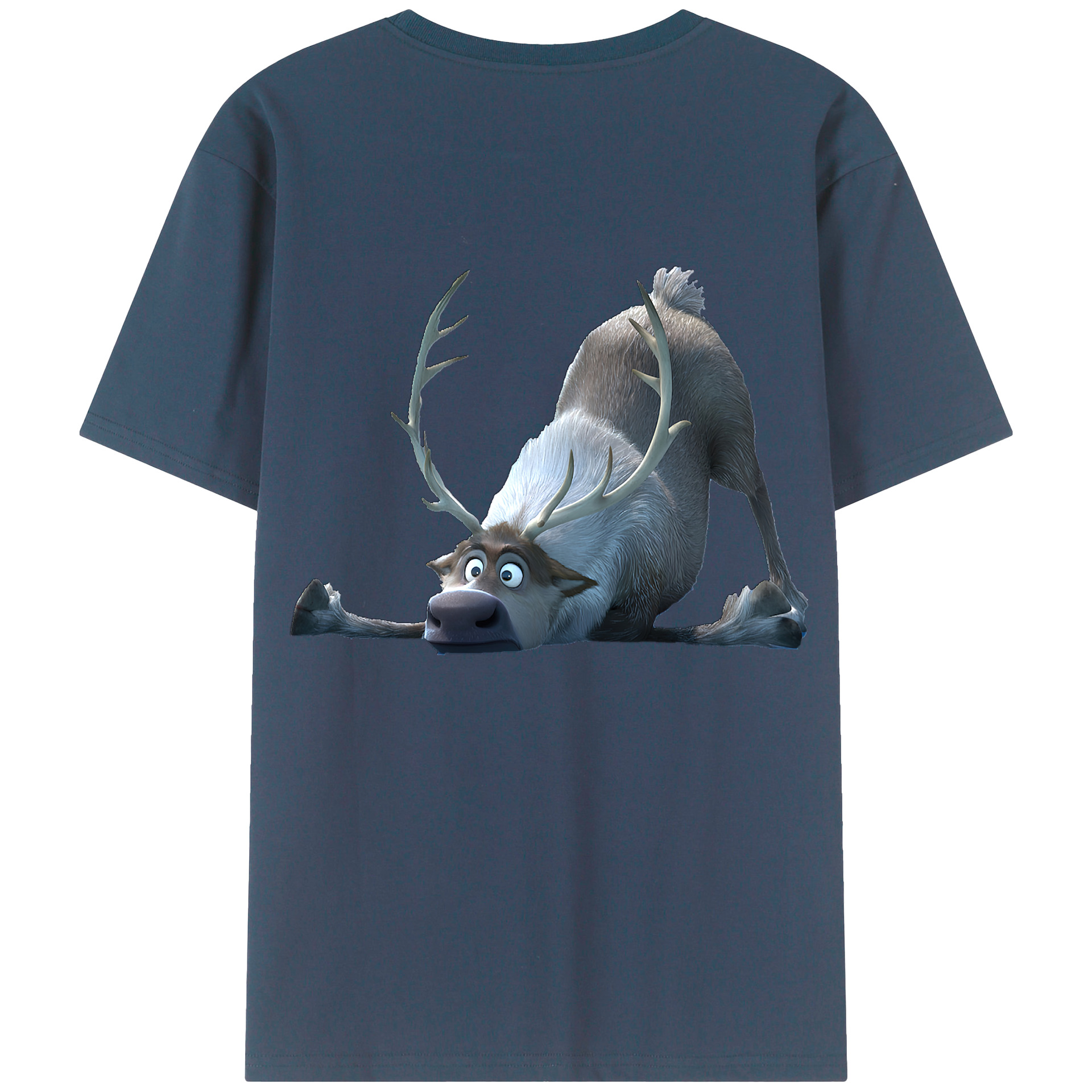 （画像用） アナと雪の女王 アンナ エルサ Frozen Anna Elsa 綿100％ メンズ半袖Tシャツ（バックプリント） 通気性