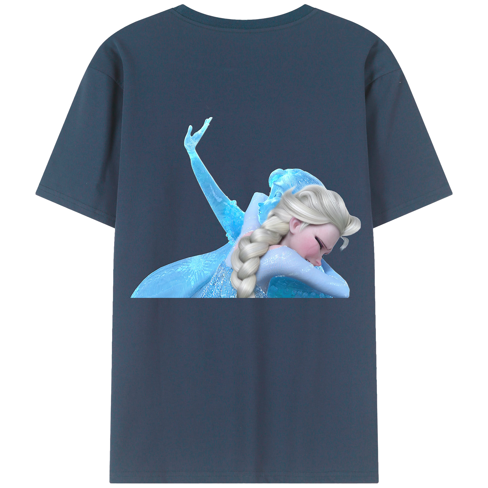 （画像用） アナと雪の女王 アンナ エルサ Frozen Anna Elsa 綿100％ メンズ半袖Tシャツ（バックプリント） 通気性