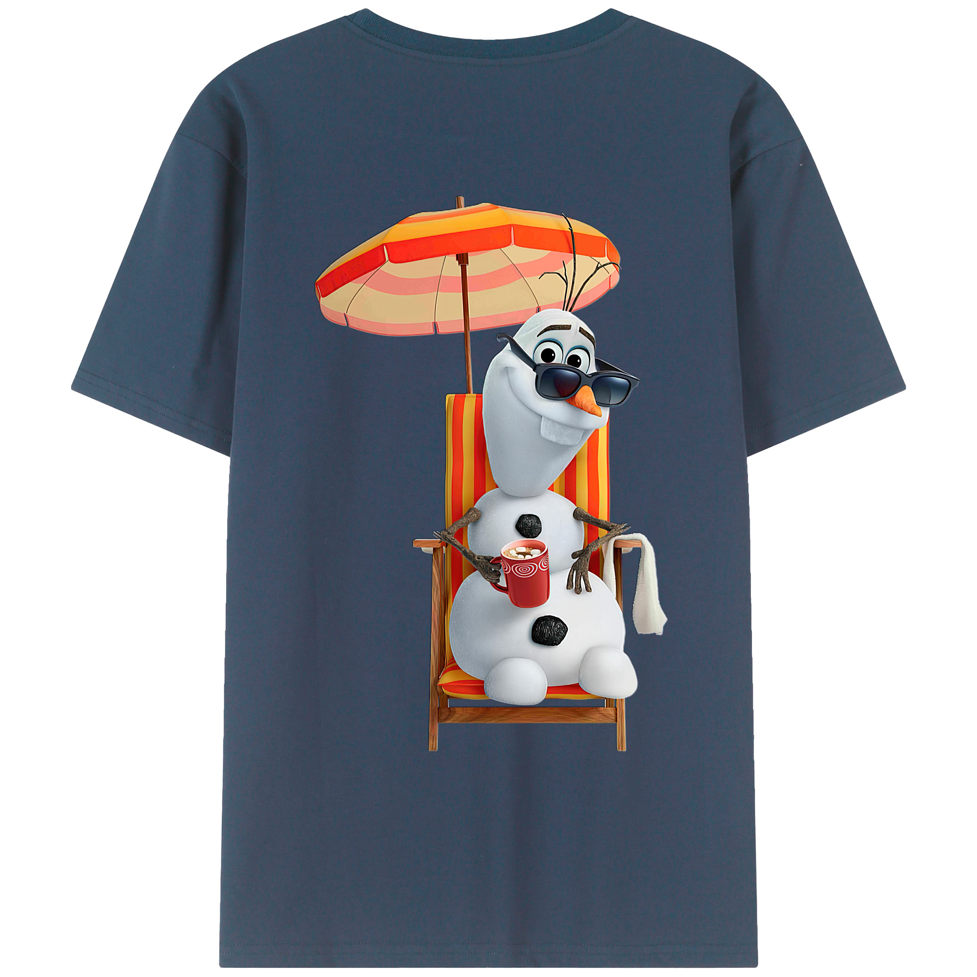 （画像用） アナと雪の女王 アンナ エルサ Frozen Anna Elsa 綿100％ メンズ半袖Tシャツ（バックプリント） 通気性